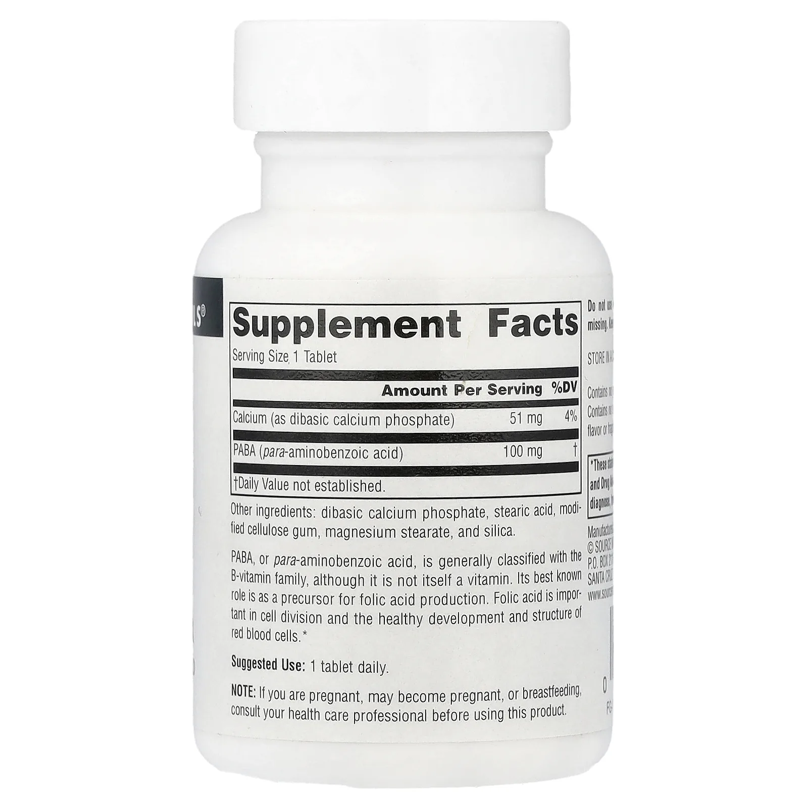 Source Naturals, ПАБК, 100 мг, 100 таблеток