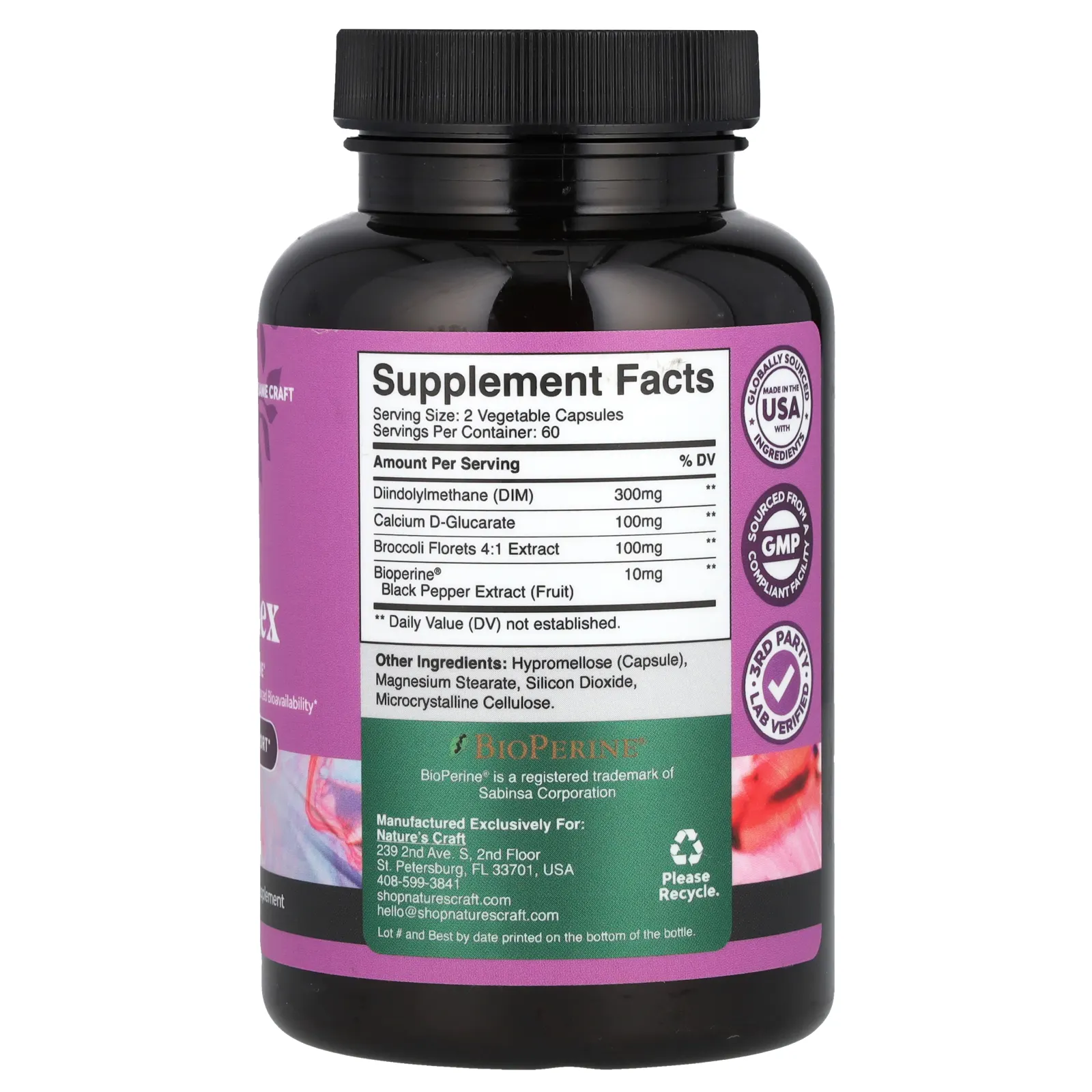 Nature's Craft, DIM Complex с Bioperine®, 120 капсул