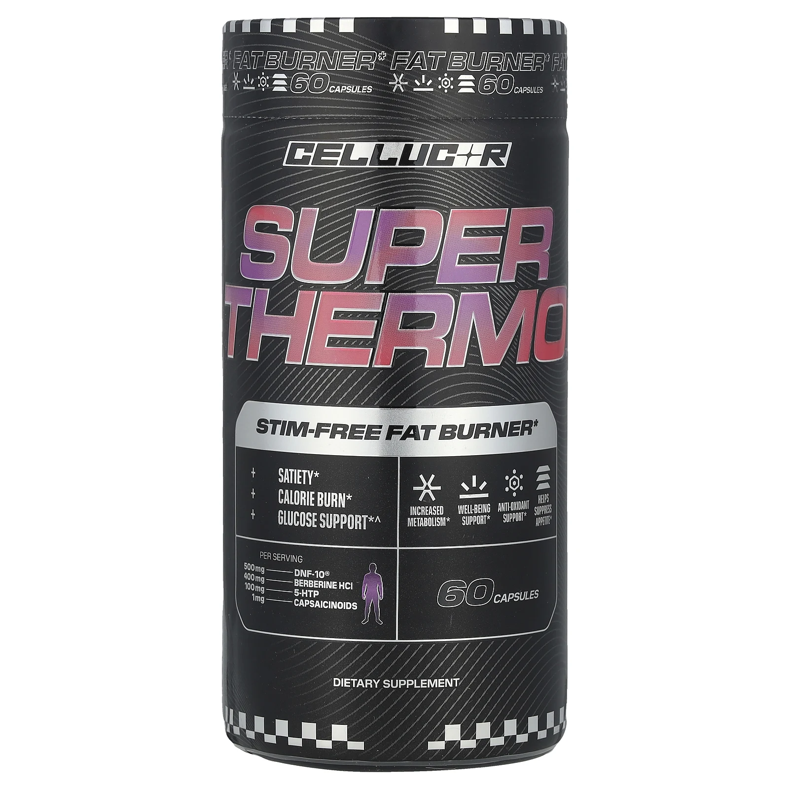 C4 / Cellucor, Super Thermo ™, сжигатель жира без стимуляторов, 60 капсул