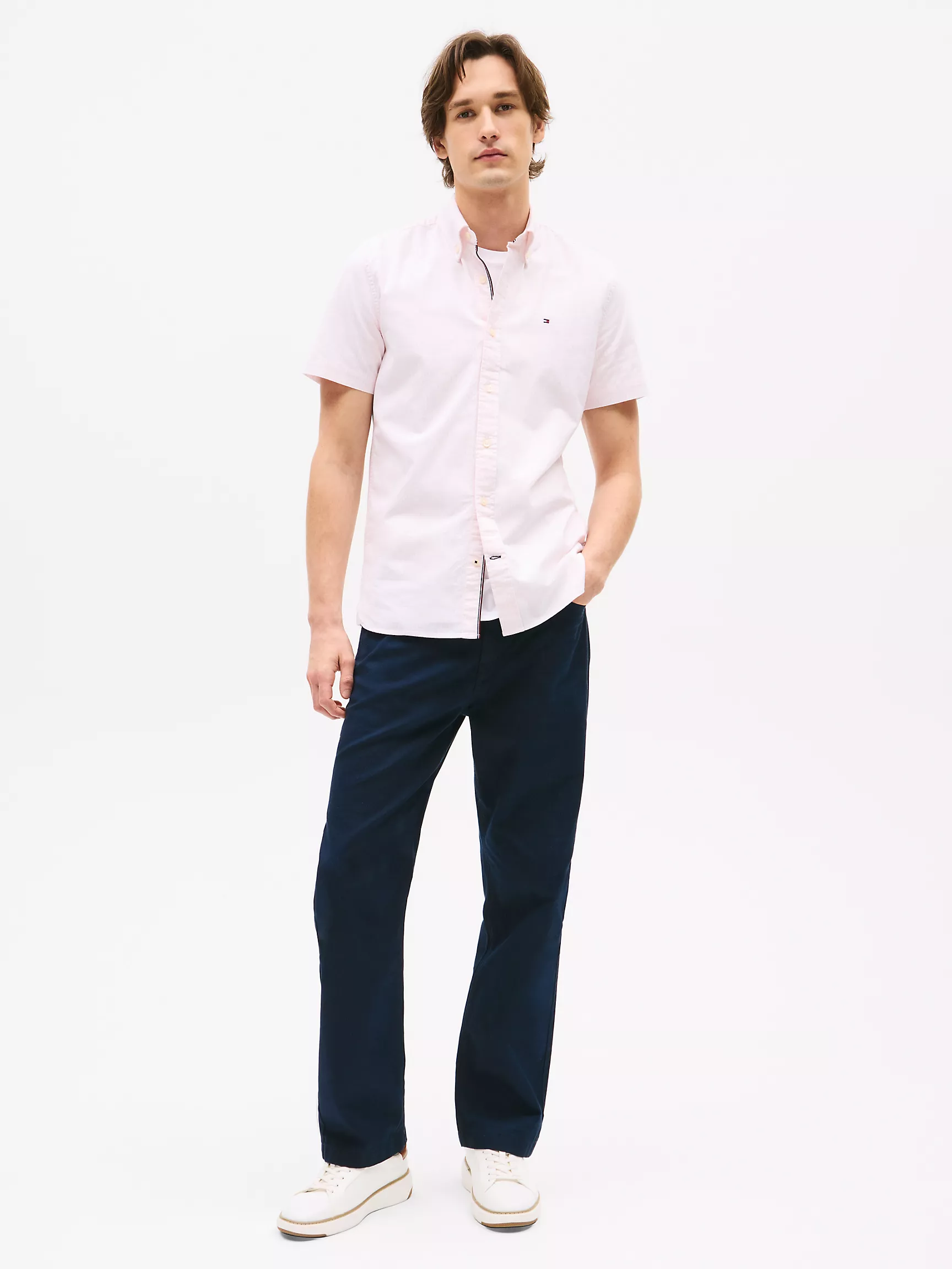 Мужская рубашка Tommy Hilfiger, Рубашка из оксфорда в полоску с короткими рукавами