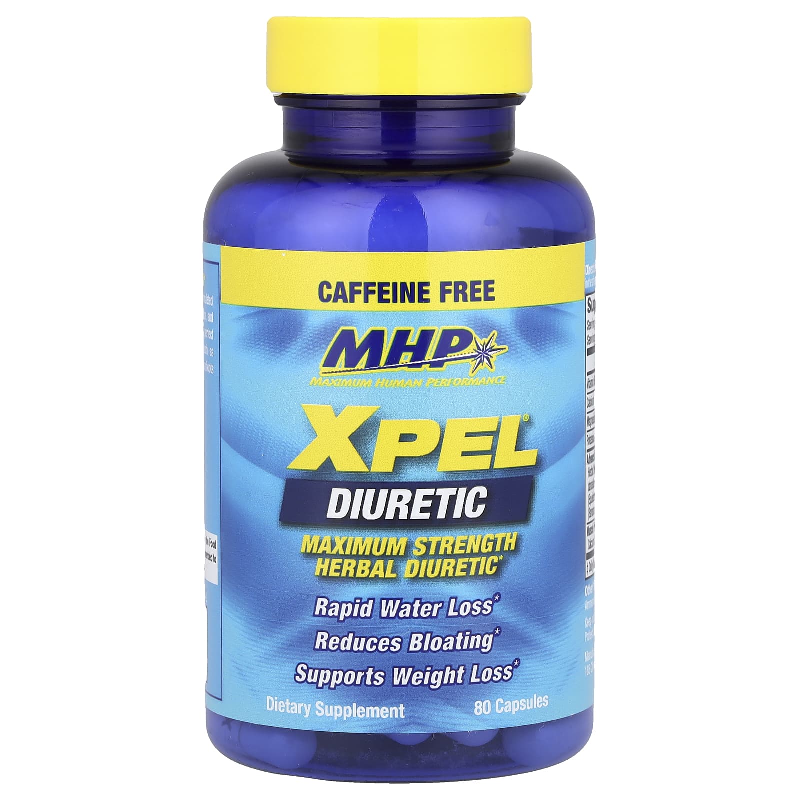 MHP, XPEL® Diuretic, Maximum Strength, Caffeine Free , 80 Capsules