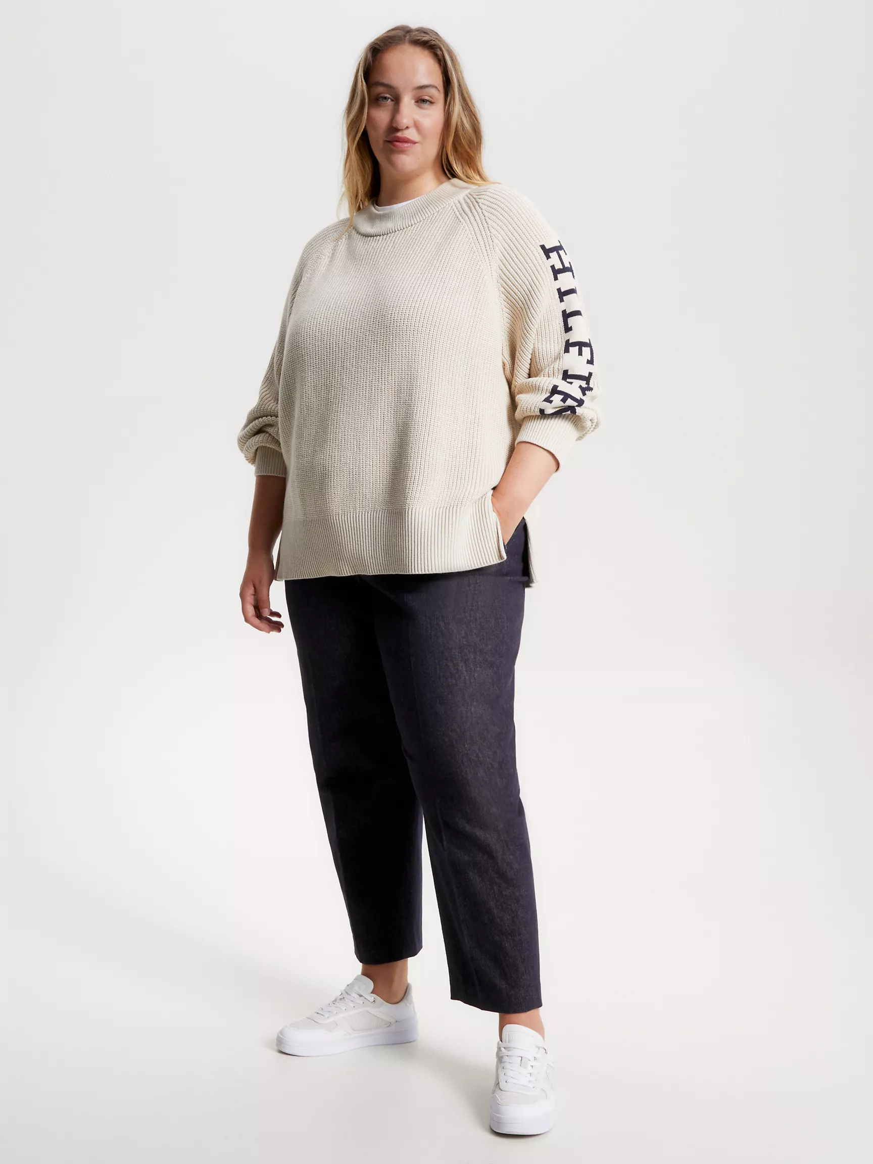 Женский свитер Tommy Hilfiger, Свитер Hilfiger Curve с круглым вырезом