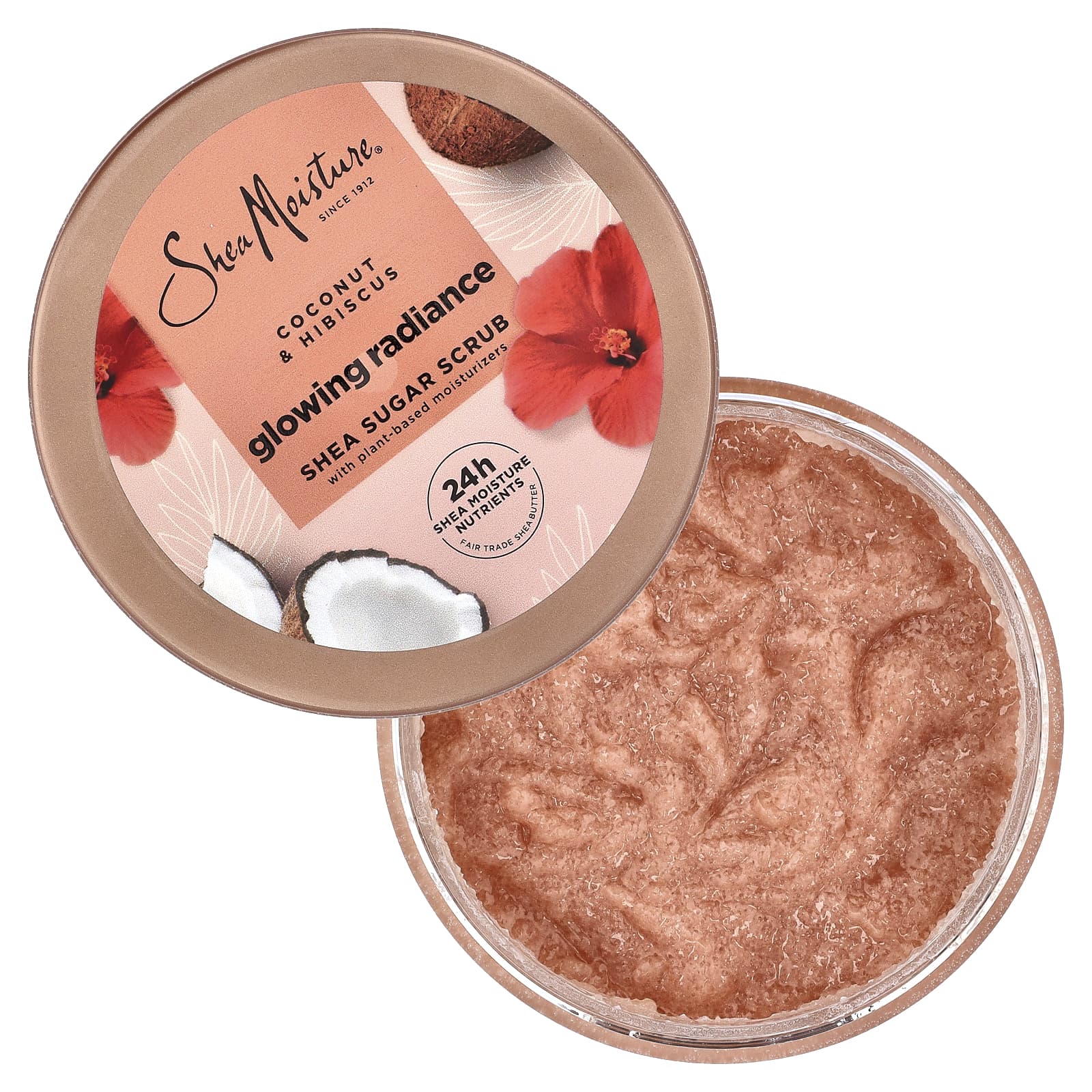 SheaMoisture, Glowing Radiance, сахарный скраб ши, кокос и гибискус, 340 г (12 унций)