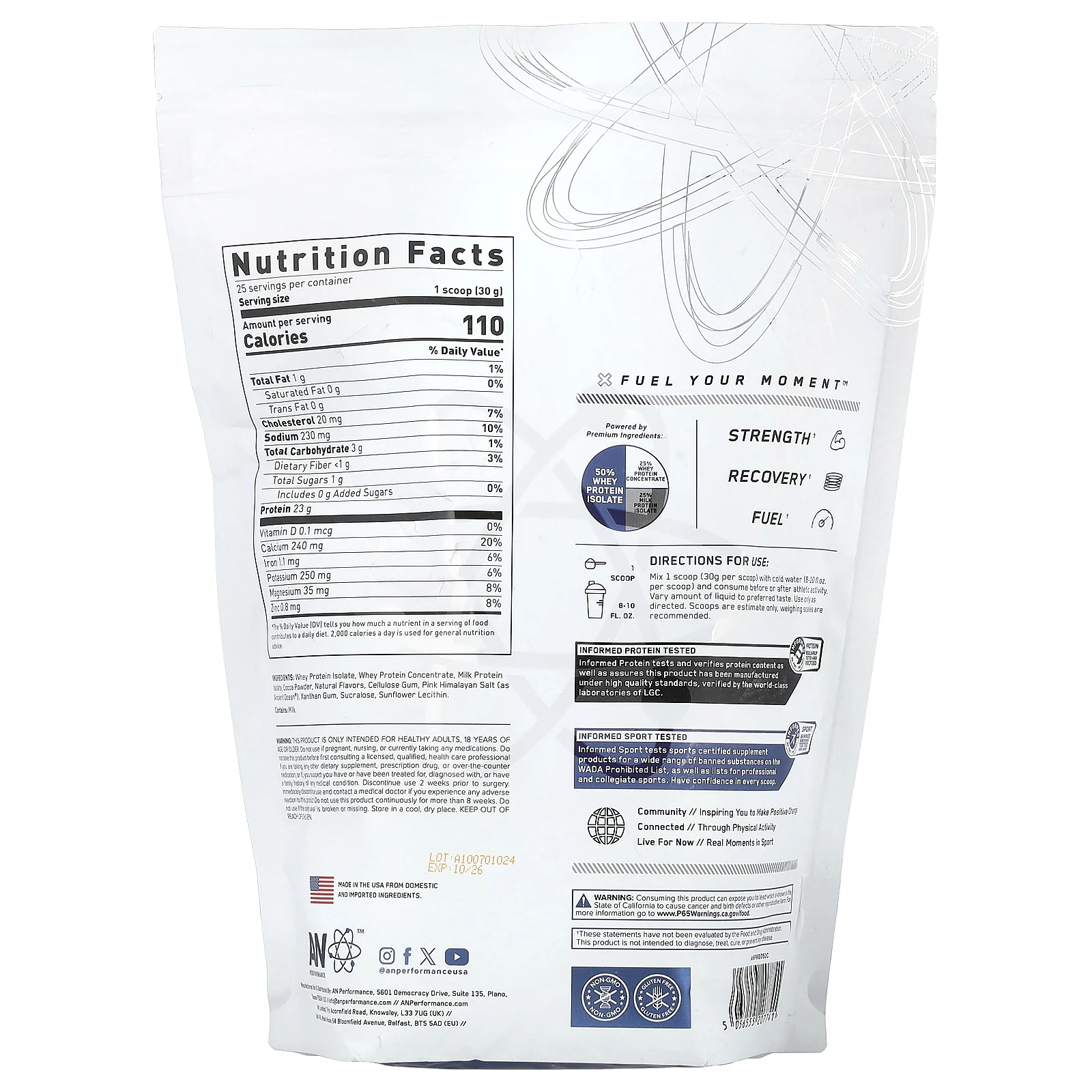 ABE, Performance, гибридный протеин, шоколад, 750 г (1,65 фунта)