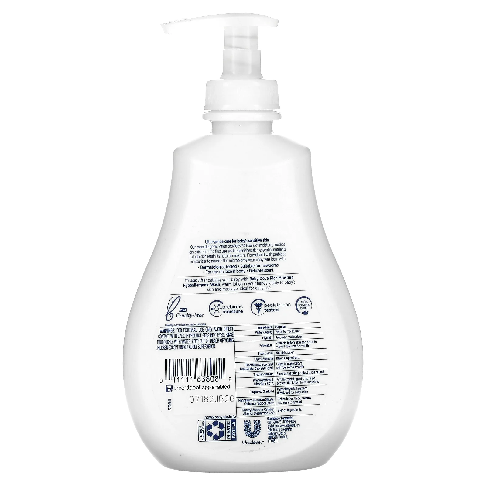 Dove, детский гипоаллергенный лосьон для чувствительной кожи, глубокое увлажнение, 384 мл (13 жидк. унций)