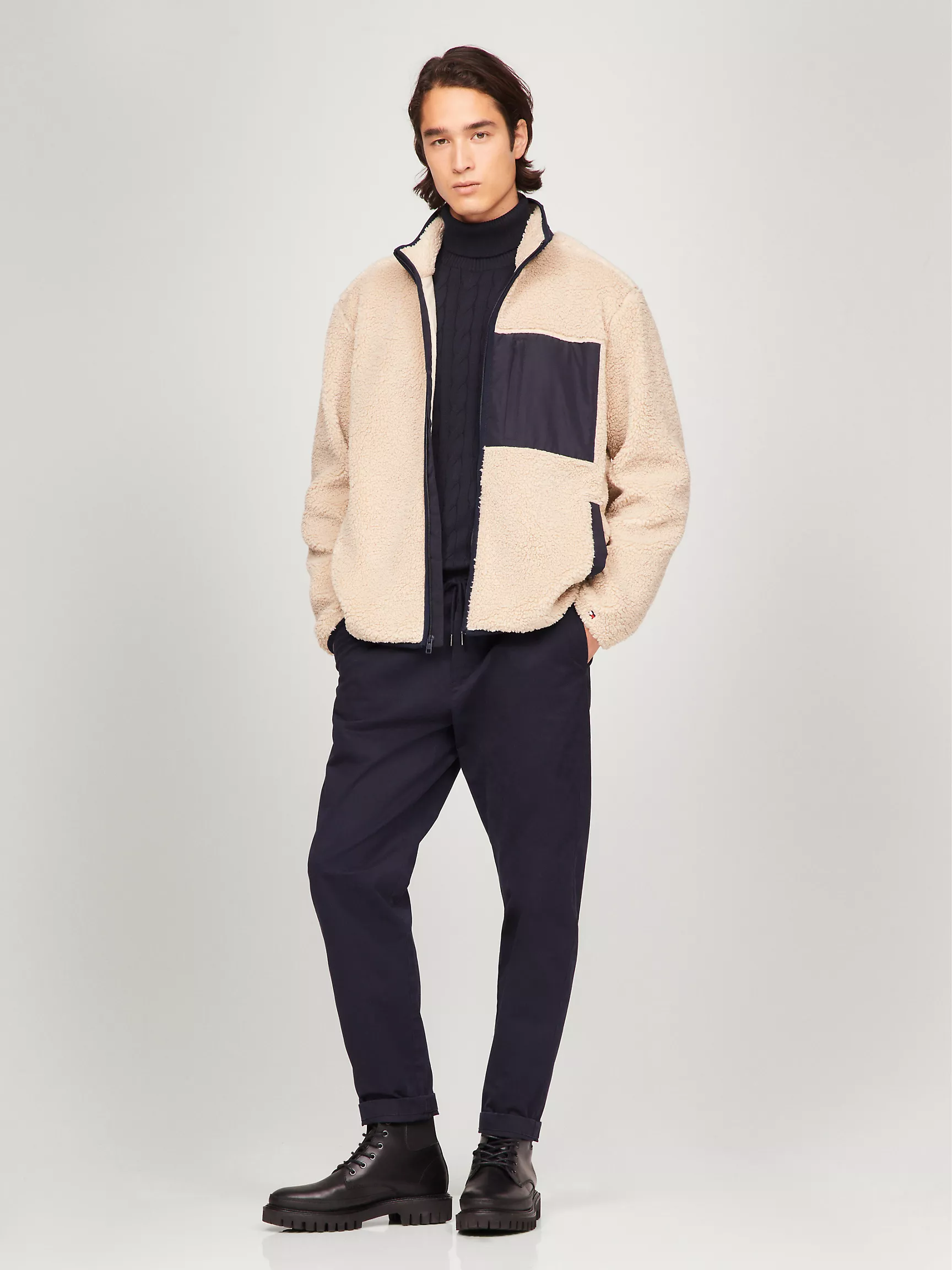 Мужская куртка Tommy Hilfiger, Флисовая куртка из шерпы на молнии