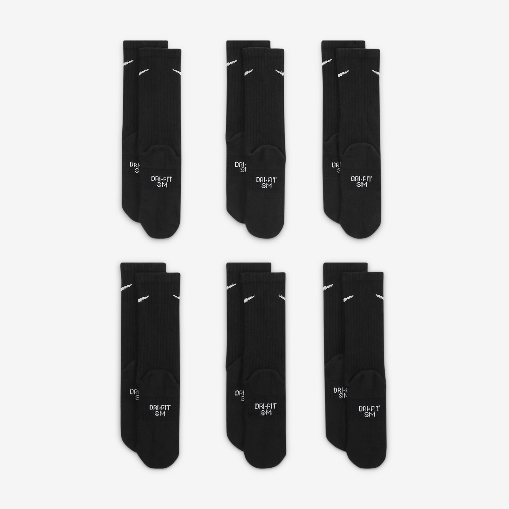 Nike Everyday Kids' Cushioned Crew Socks (6 Pairs)