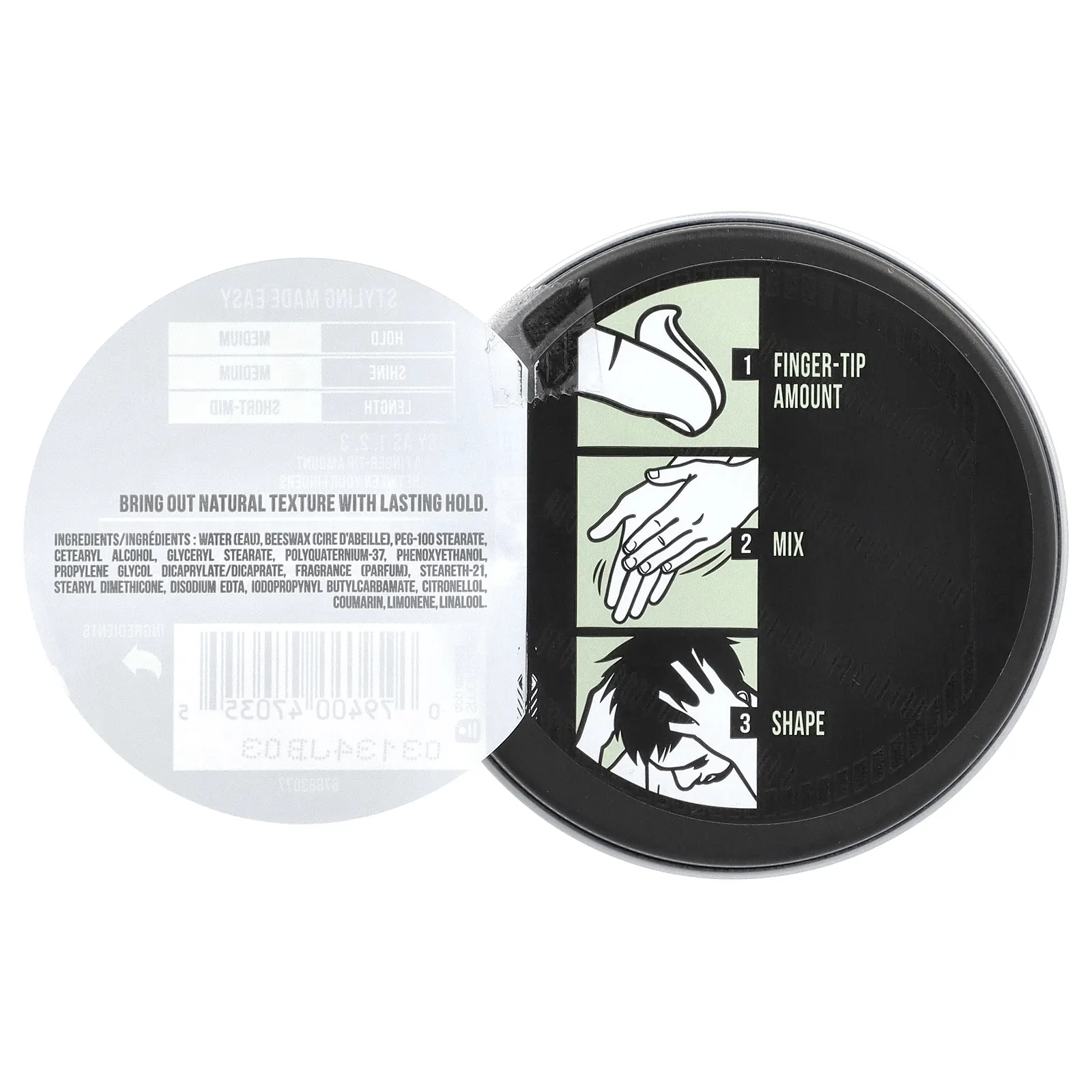 AXE, Styling, текстурирующий крем, средней фиксации / среднего блеска, 75 г (2,64 унции)