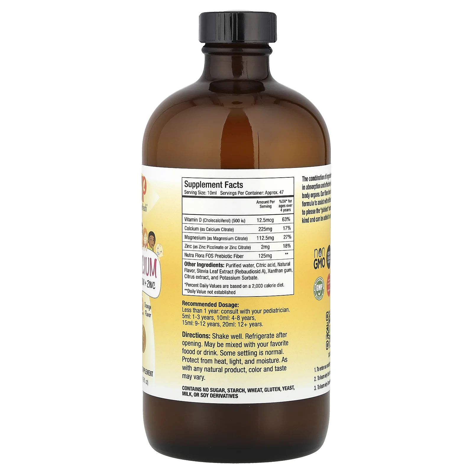 GreenPeach, Кальций, магний и цинк, апельсин, 473 мл (16 жидк. Унций)