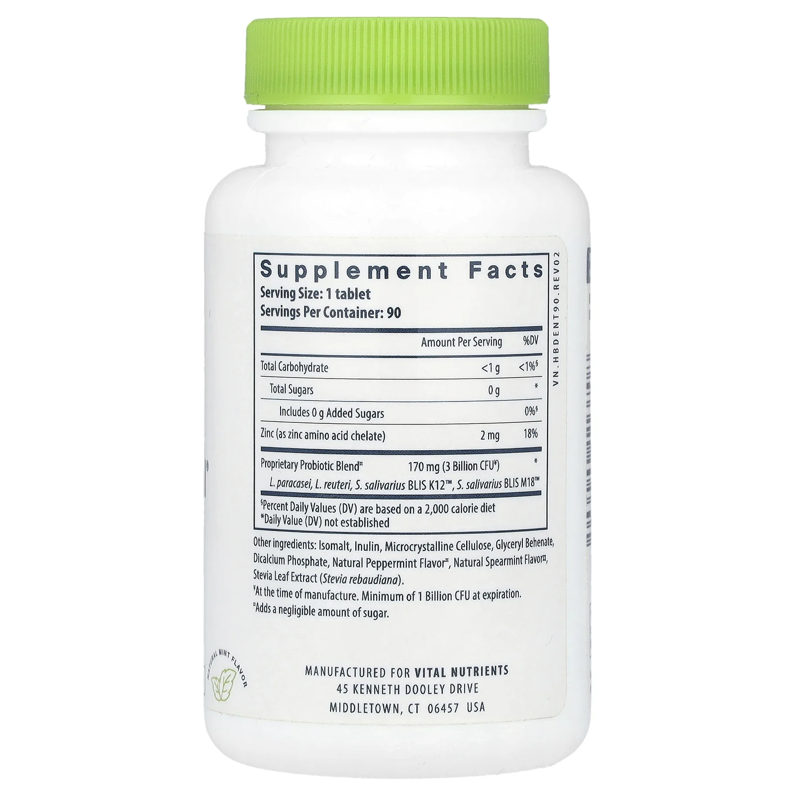 Hyperbiotics, PRO-Dental, натуральная мята, 3 млрд КОЕ, 90 жевательных таблеток