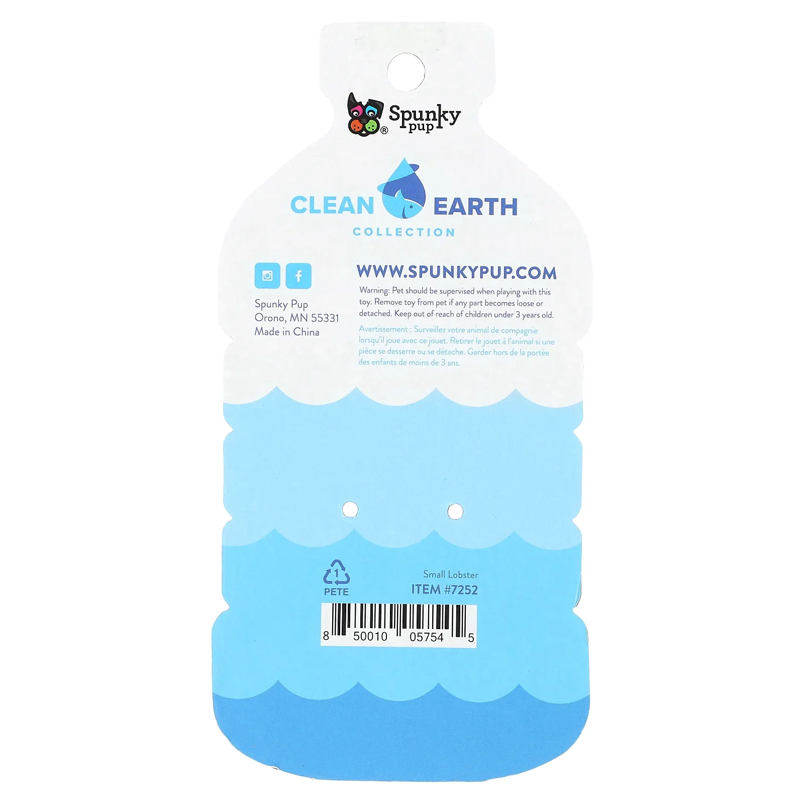 Spunky Pup, Clean Earth Plush, плюшевая игрушка, маленькие омары, 1 шт.