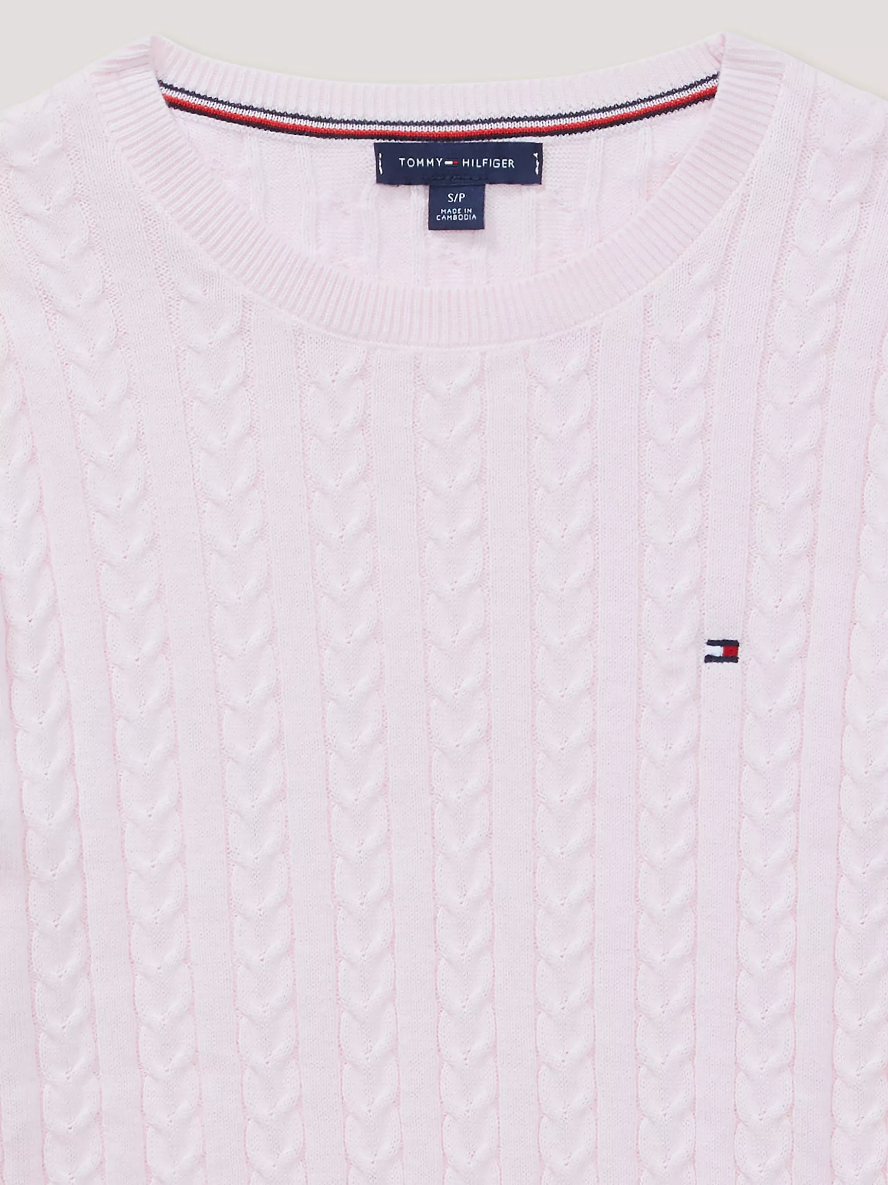 Женский свитер Tommy Hilfiger, Свитер с коротким рукавом и узором "косы"