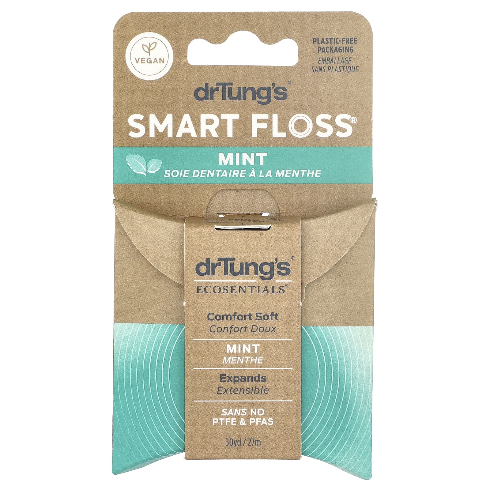 Dr. Tung's, Ecosentials™, Smart Floss®, мятный вкус, 27 метров (30 ярдов)
