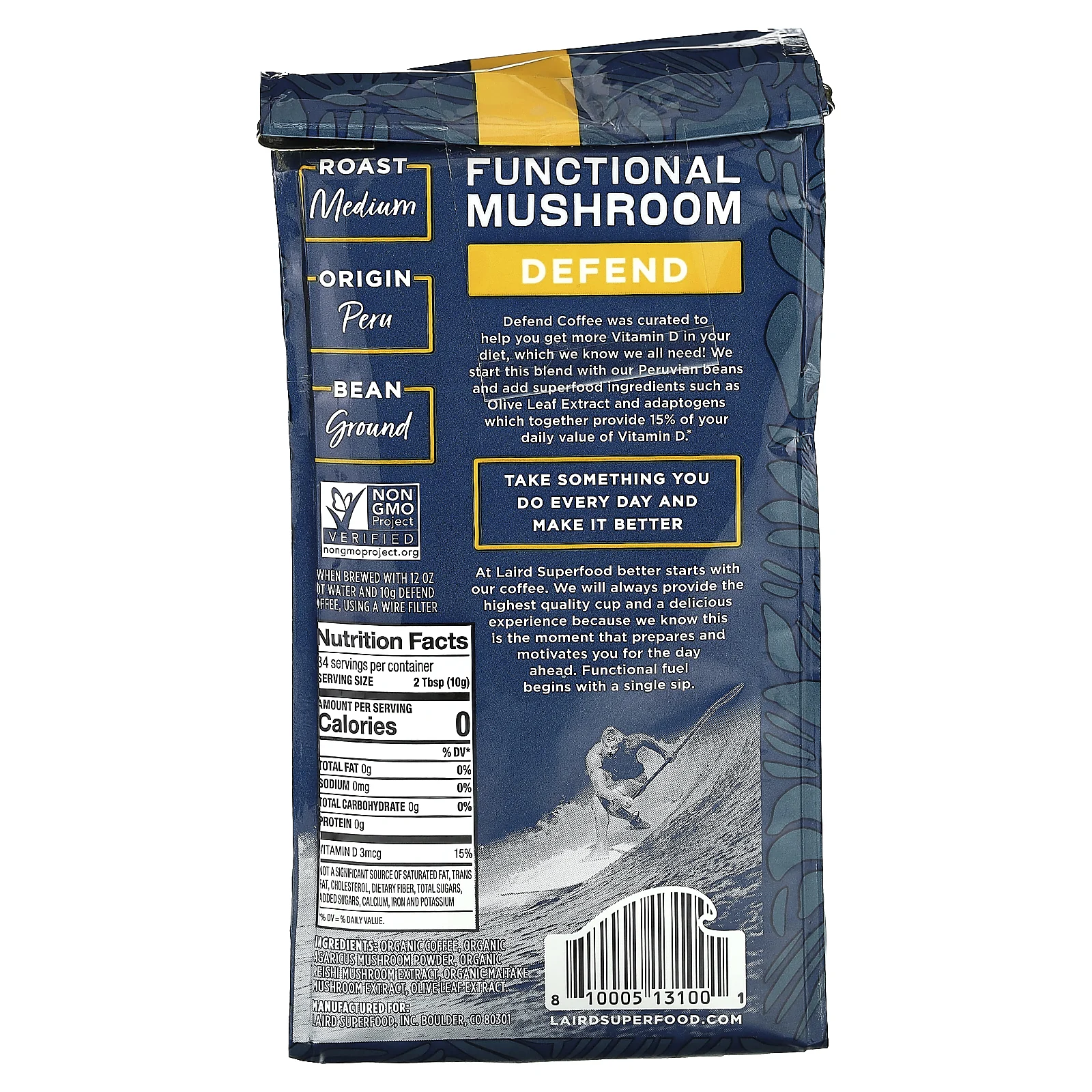 Laird Superfood, Defend, молотый грибной кофе, средней обжарки, 340 г (12 унций)