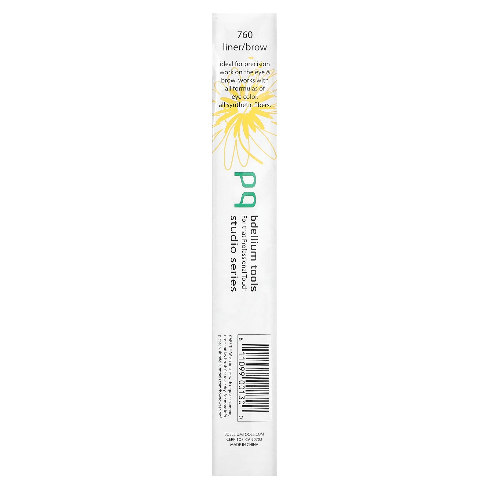 Bdellium Tools, Studio Line, Eyes 760, 1 кисточка для глаз/бровей
