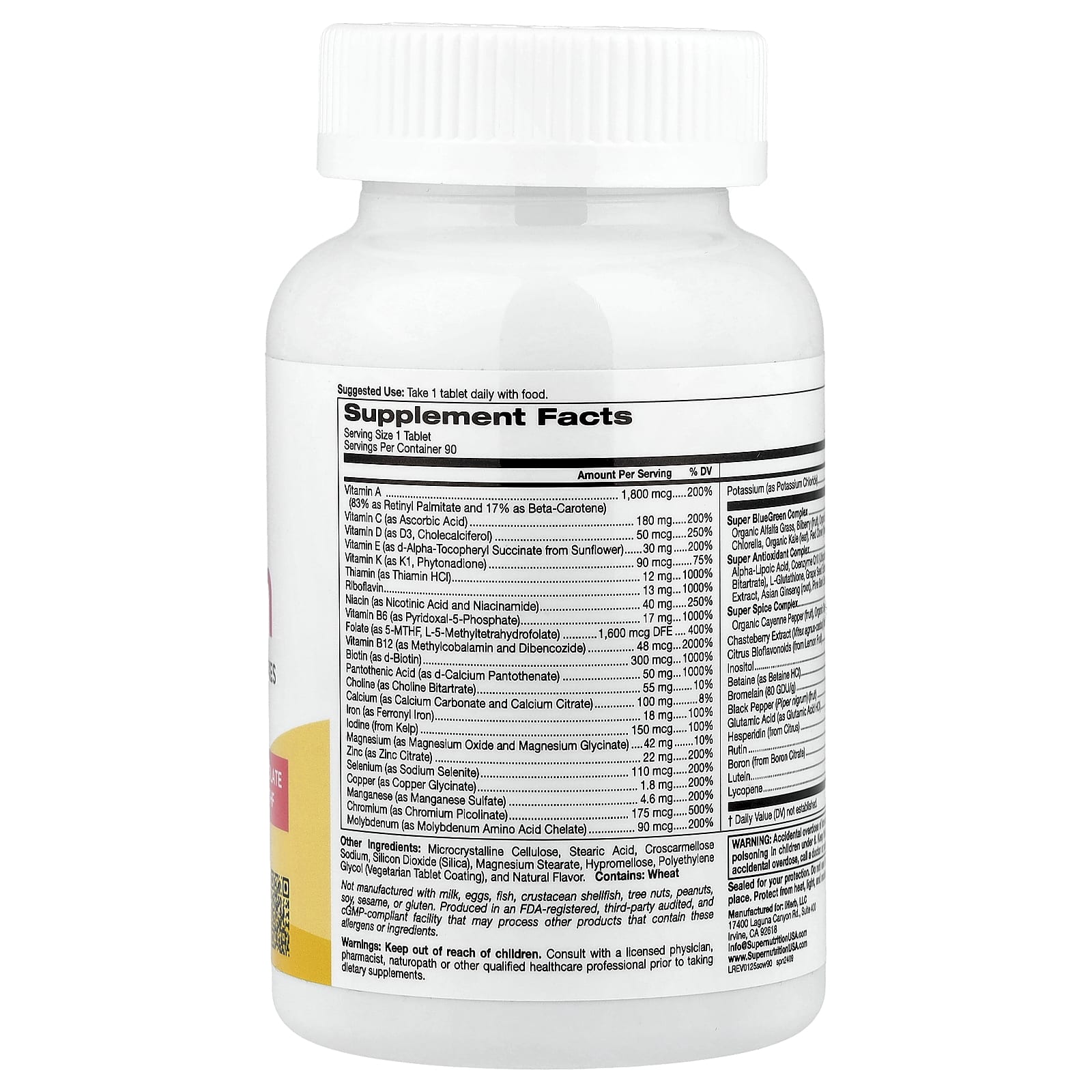 Super Nutrition, SimplyOne®, мультивитамины и суперкомплексы для женщин, 90 таблеток