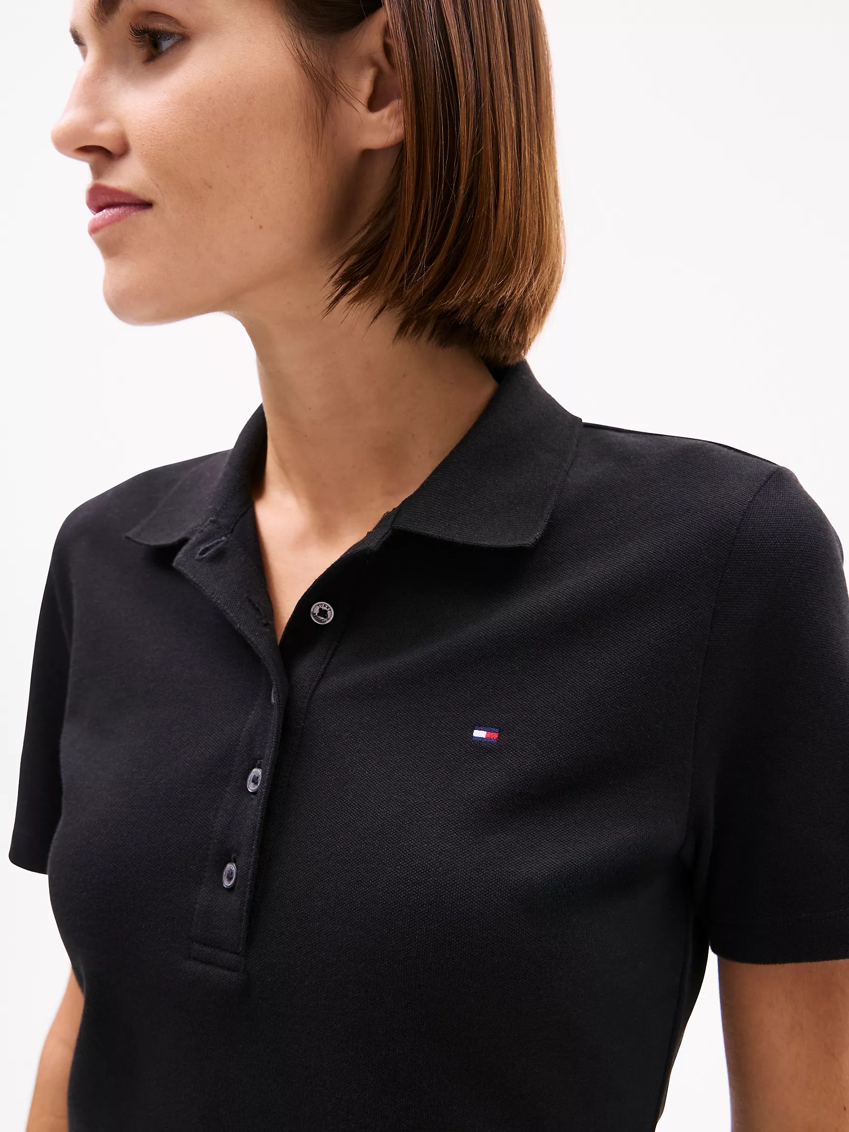 Женское поло Tommy Hilfiger, Эластичное хлопковое поло