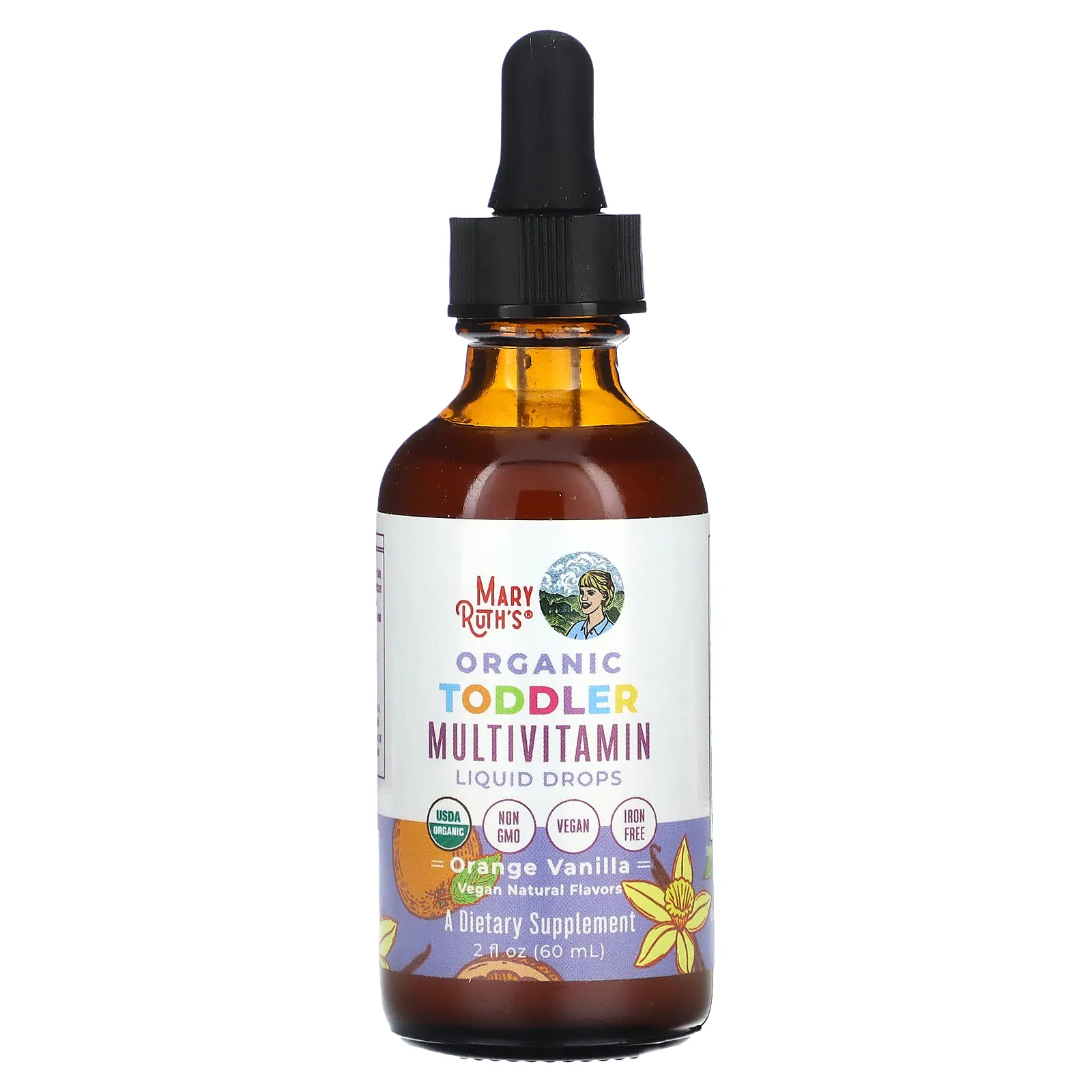 MaryRuth's, Органические мультивитаминные жидкие капли для малышей, для детей от 1 до 3 лет, с апельсином и ванилью, 60 мл (2 жидк. Унции)