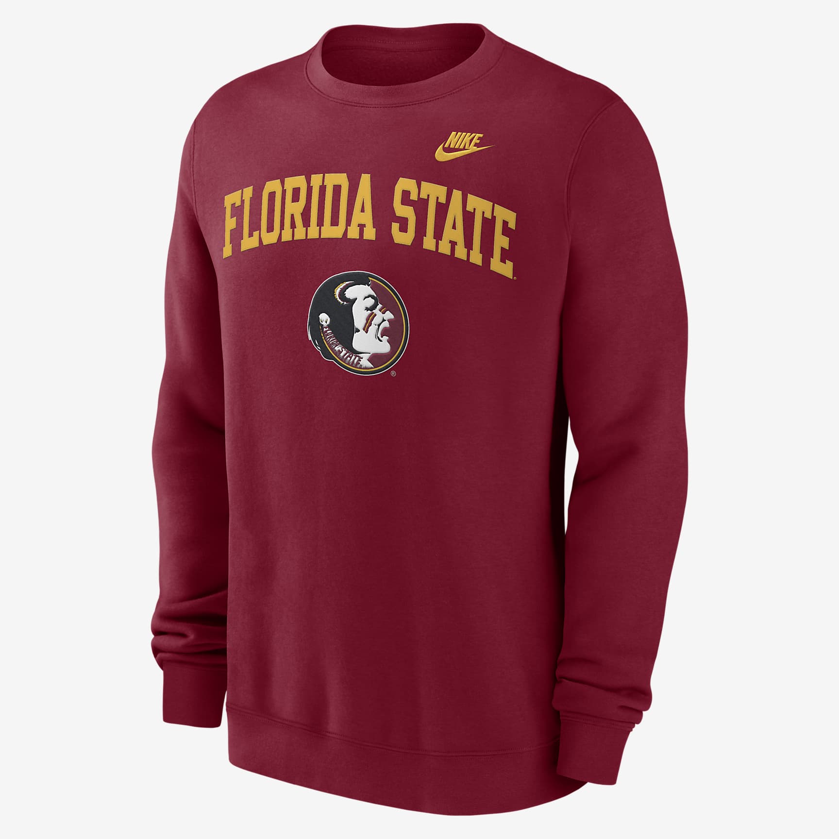 Florida State Seminoles Legacy Classic Arch Over Logo Men's Nike College Pullover Crew