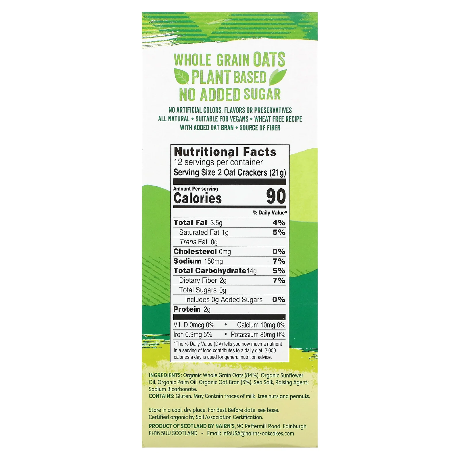 Nairn's Inc, Натуральные овсяные крекеры, 8,8 унций (250 г)