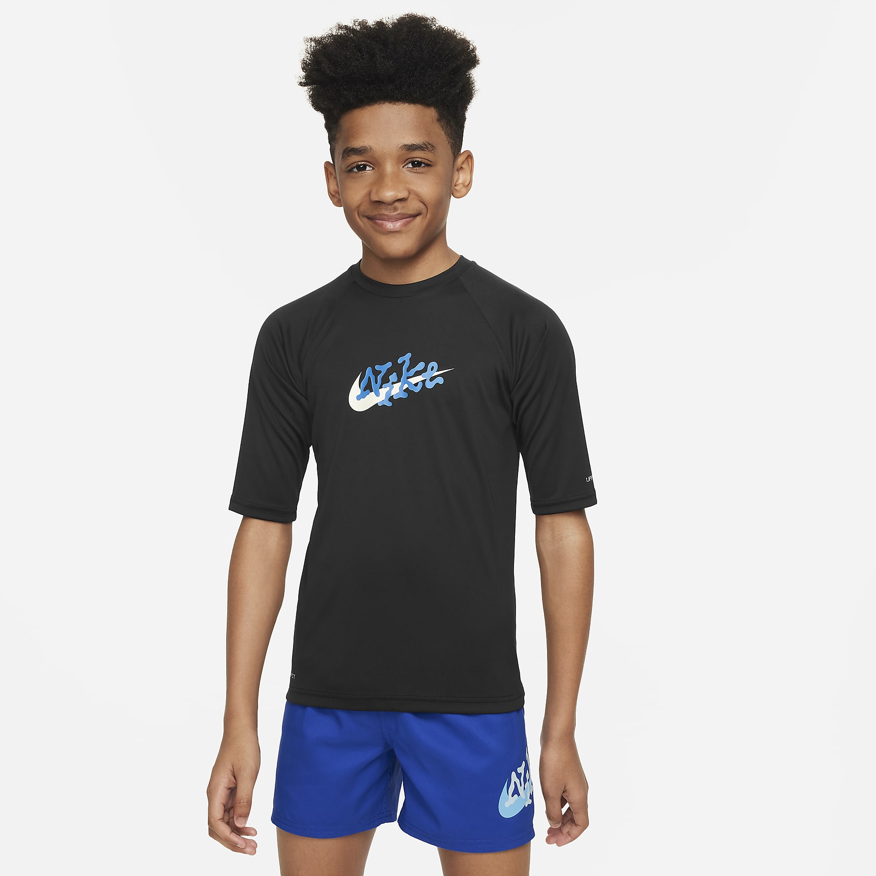 Nike Swim Scribble Big Kids' (Boys') Short-Sleeve Hydroguard