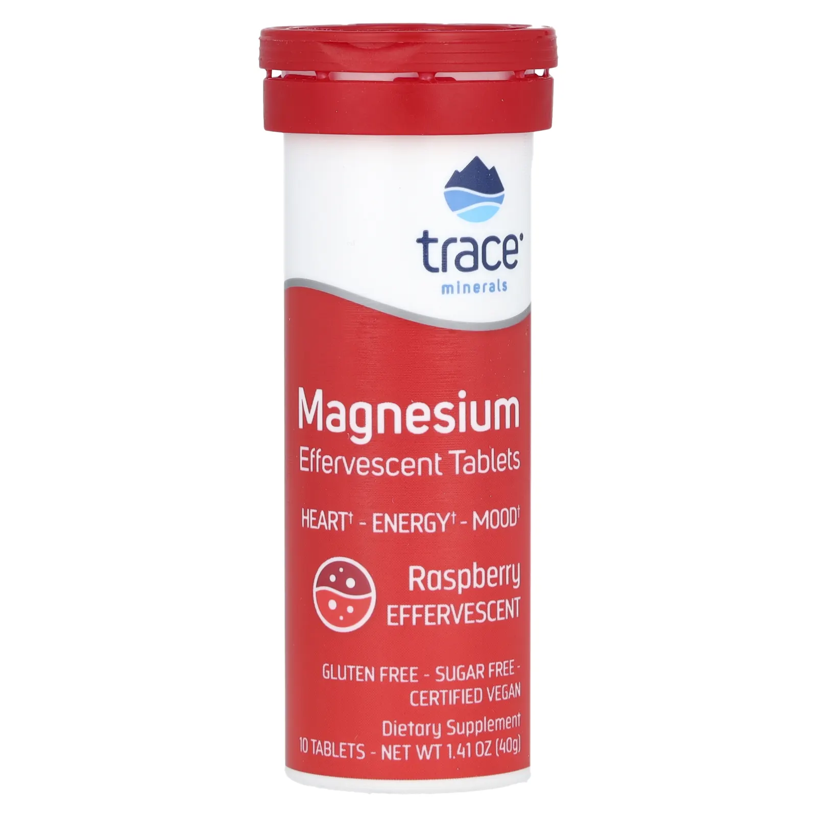Trace Minerals ®, шипучие таблетки с магнием, со вкусом малины, 8 туб, по 10 таблеток в каждом