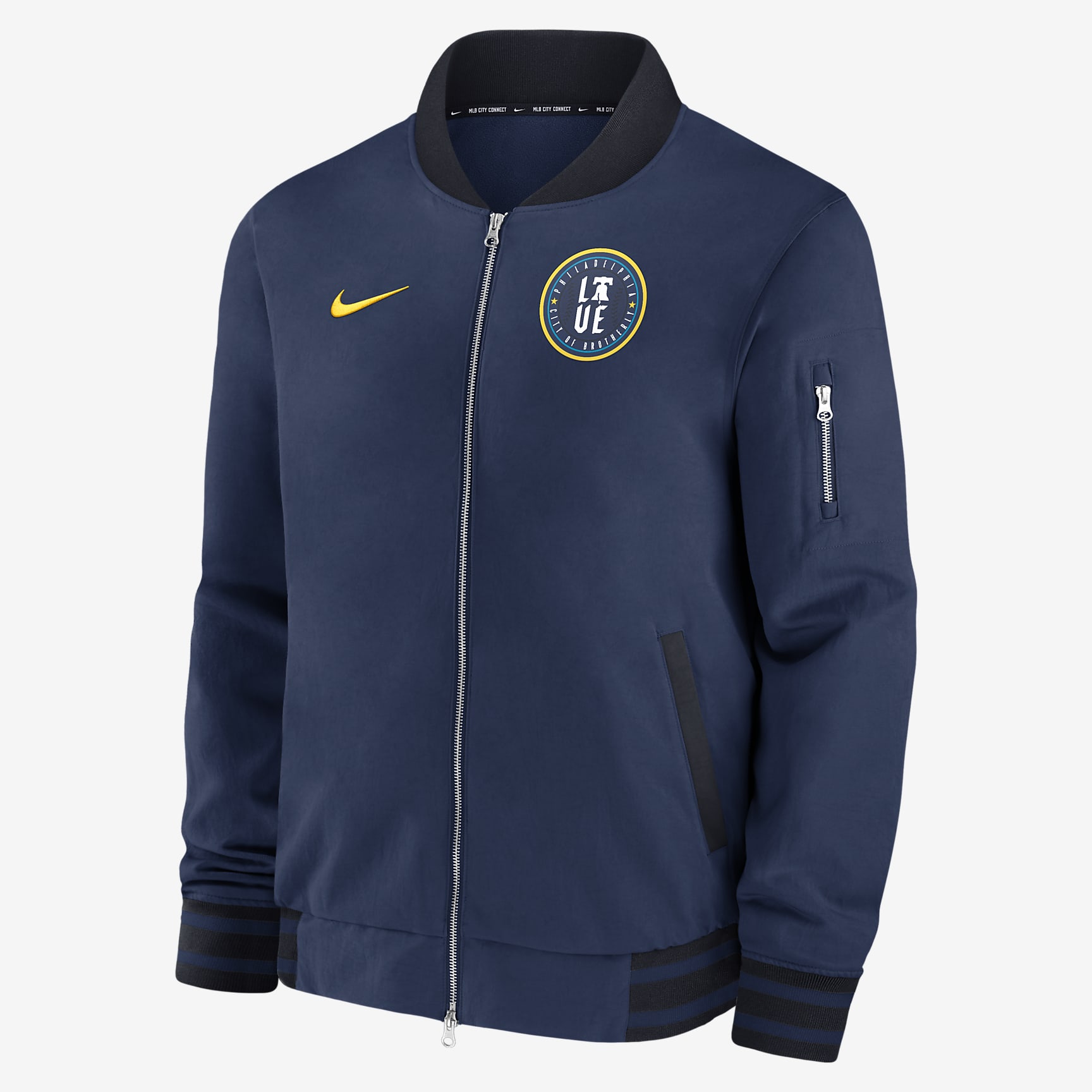 Philadelphia Phillies Authentic Collection City Connect Game Time Men's Nike MLB Full-Zip Bomber Jacket