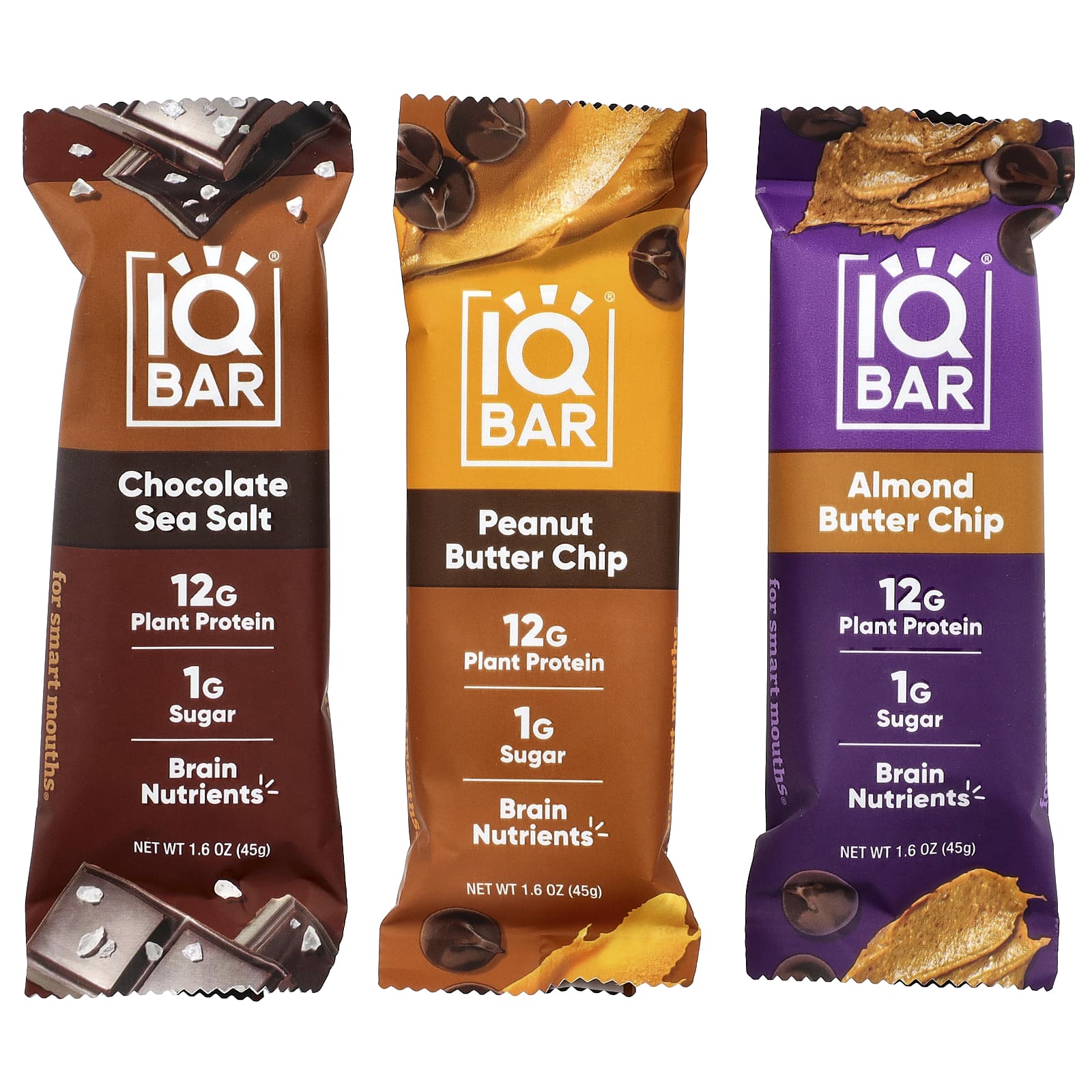 IQBAR, растительные протеиновые батончики, ассорти шоколадных батончиков, 12 батончиков по 45 г (1,6 унции)