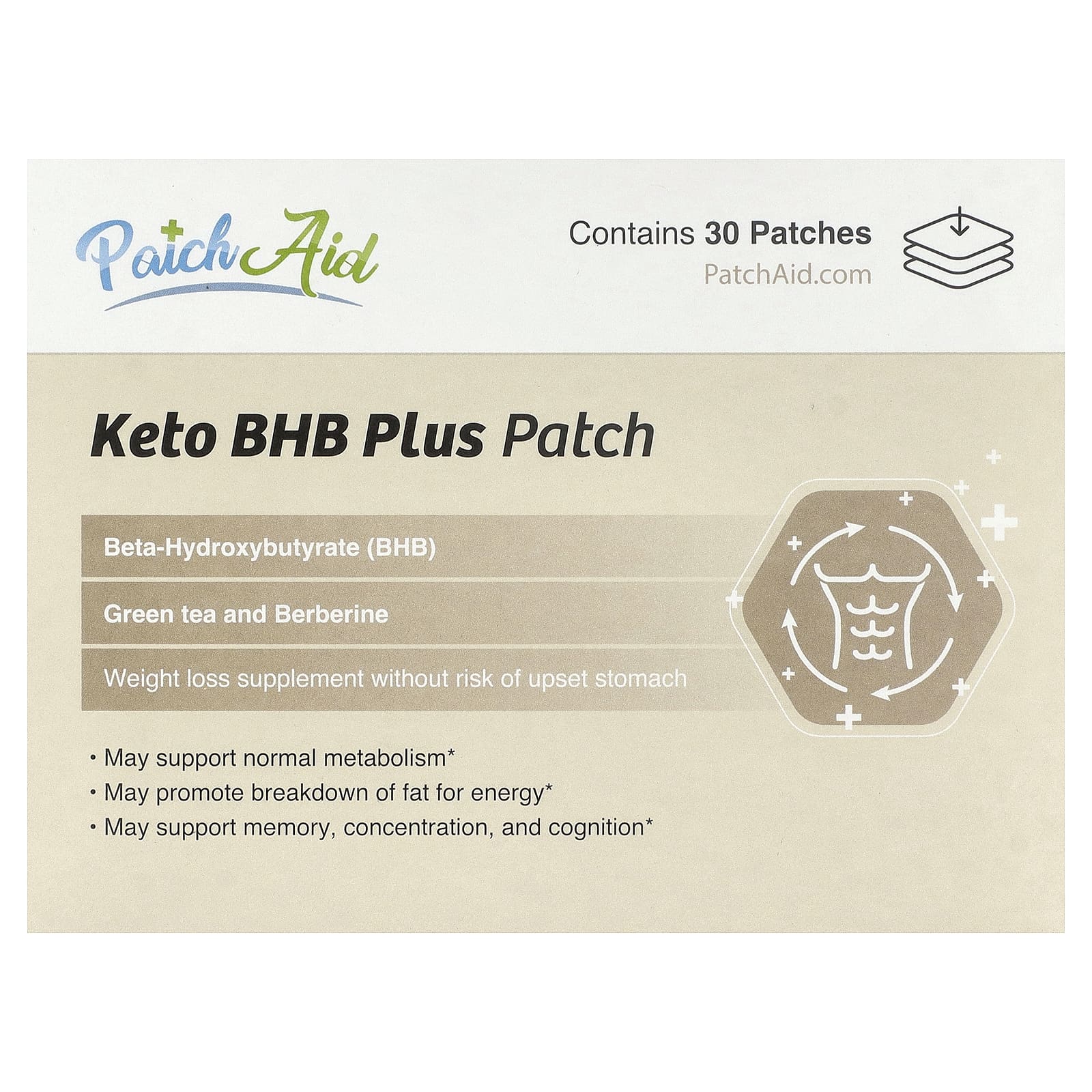 PatchAid, Keto BHB Plus, патч, 30 патчей
