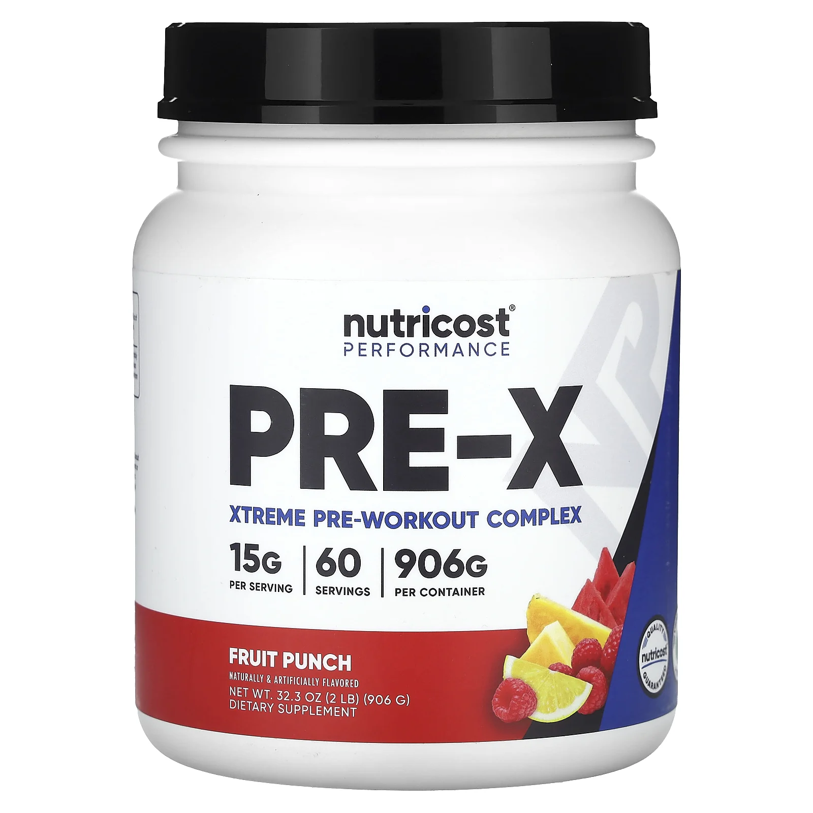 Nutricost, Performance, PRE-X, предтренировочный комплекс Xtreme, фруктовый пунш, 906 г (2 фунта)