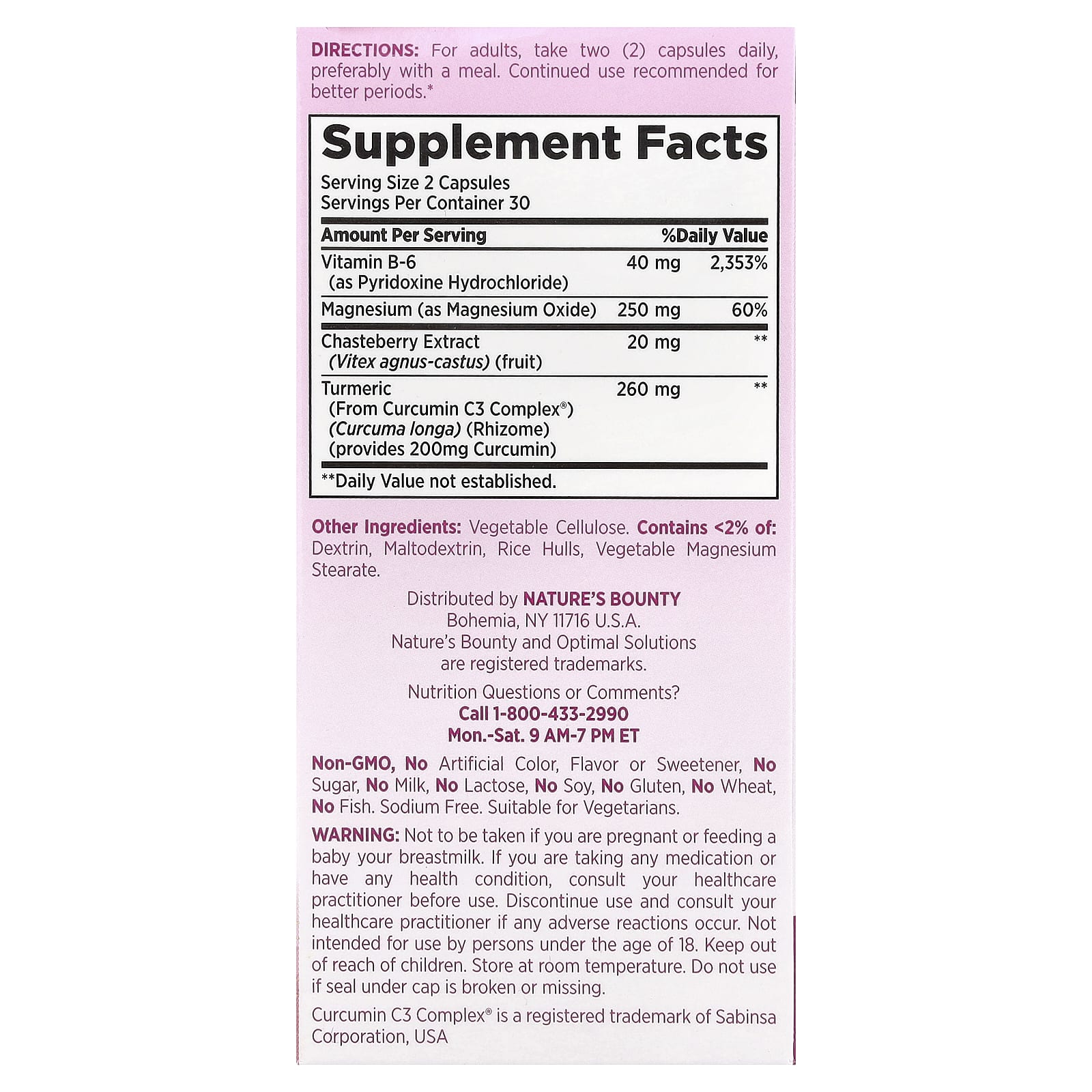 Nature's Bounty, Optimal Solutions®, улучшенное средство для облегчения симптомов ПМС, 60 капсул