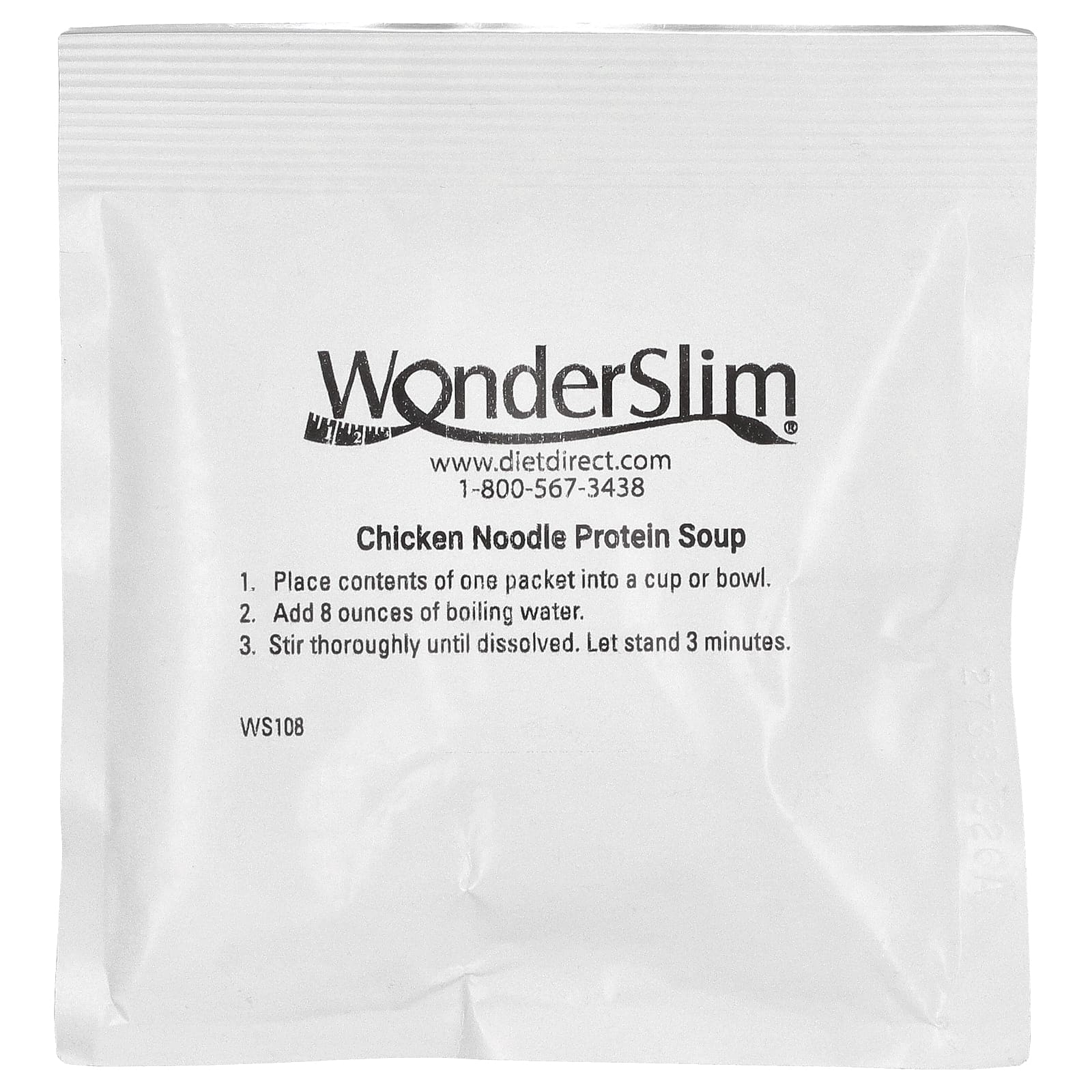 WonderSlim, протеиновый суп, курица с лапшой, 7 пакетиков по 22 г