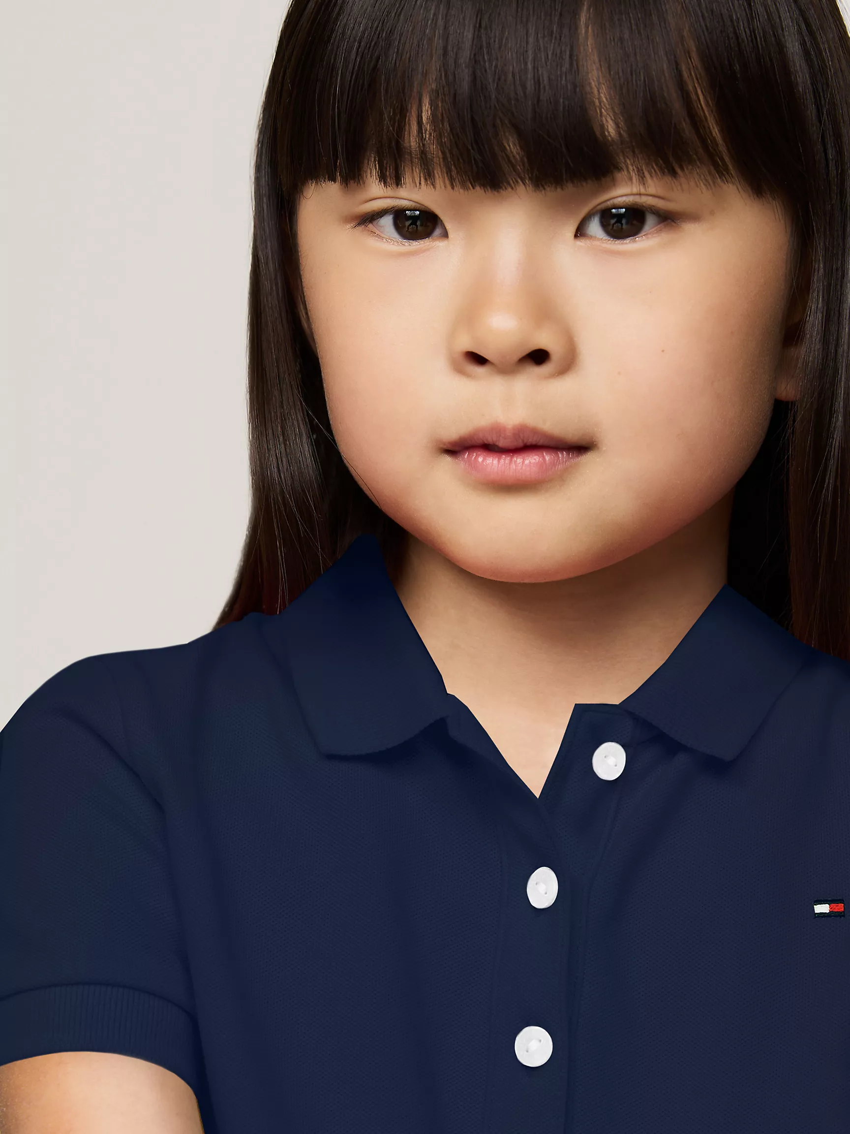Рубашка-поло для девочек Tommy Hilfiger, Детское эластичное однотонное поло