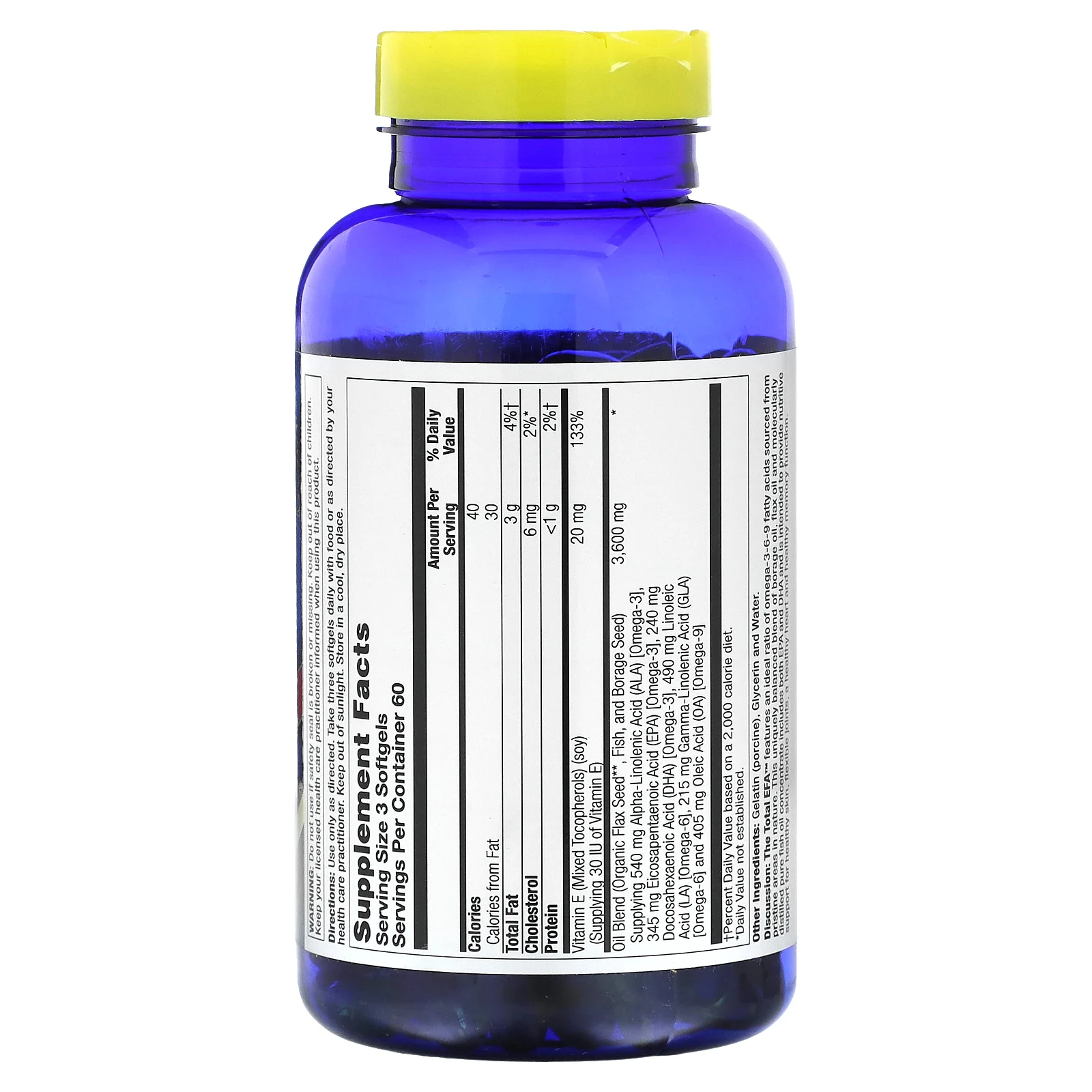 Nature's Life, The Total EFA, омега-3, 6, 9, 1200 мг, 180 капсул