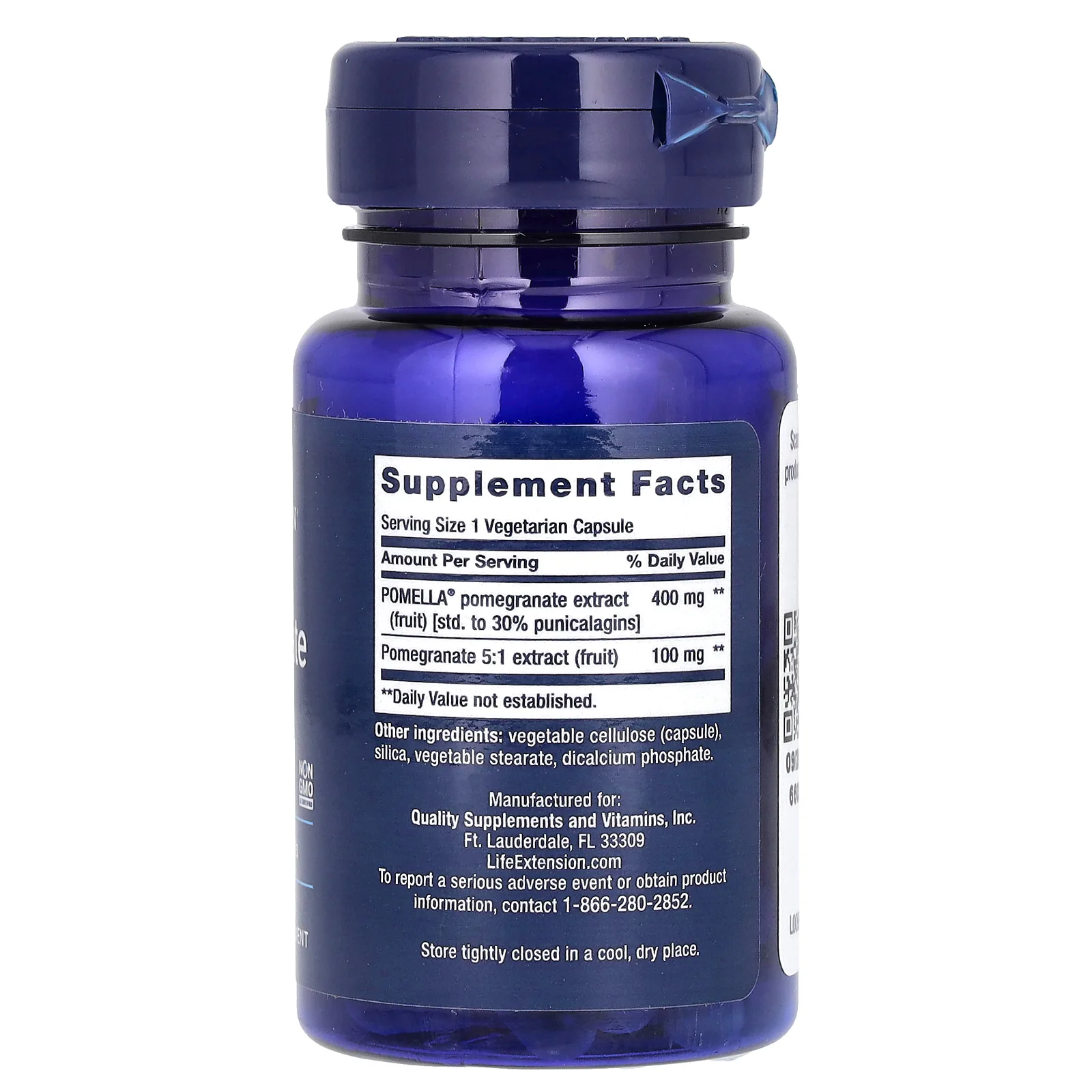 Life Extension, Экстракт плодов граната, 30 вегетарианских капсул