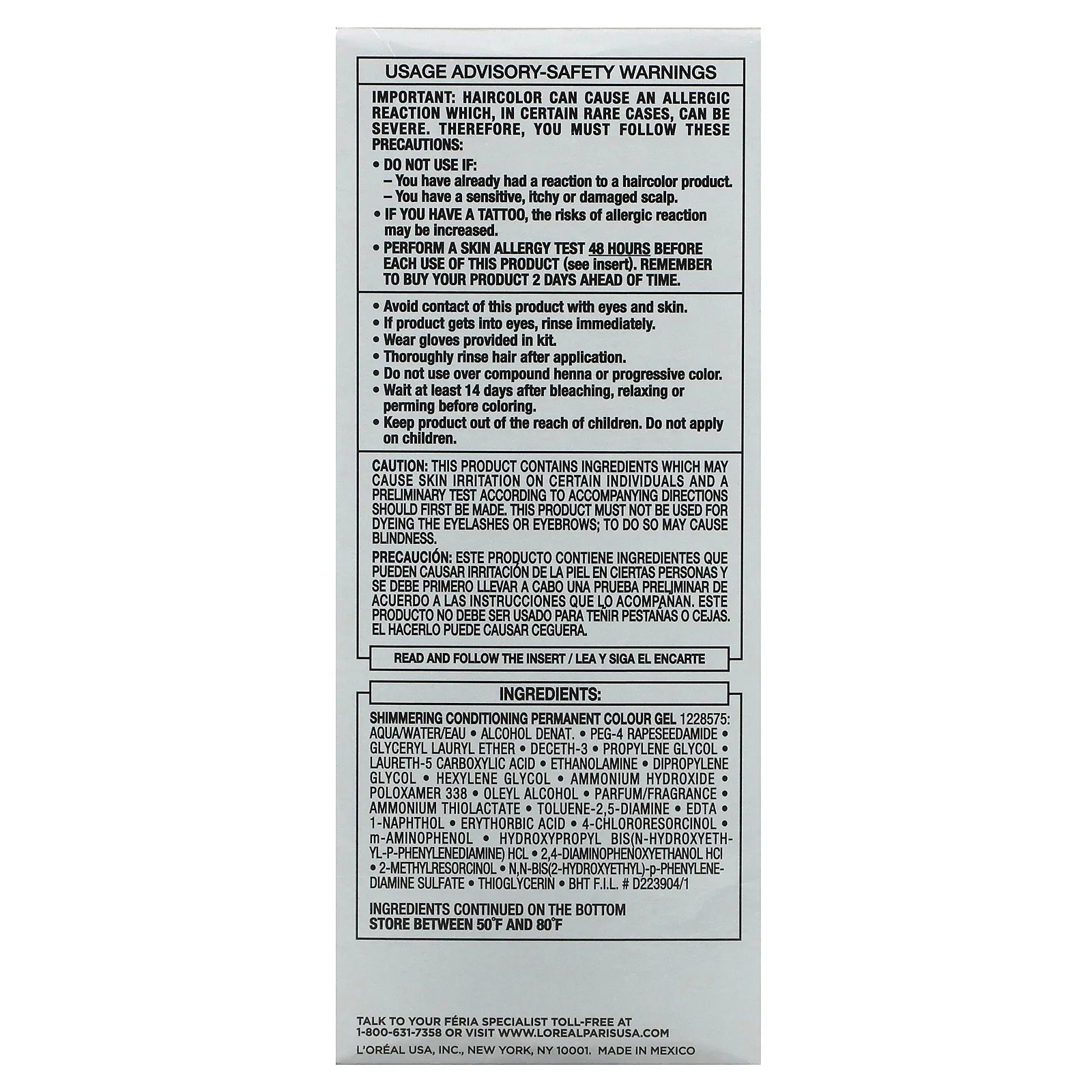 L'Oréal, Feria, многогранный мерцающий оттенок, S1, дымчатое серебро, для 1 применения