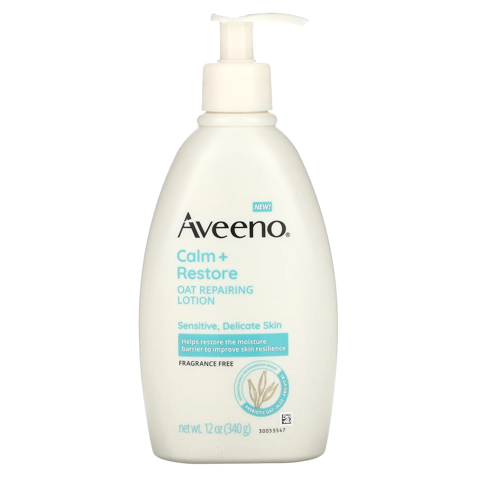 Aveeno, Calm + Restore, восстанавливающий лосьон для кожи овса, без отдушки, 340 г (12 унций)