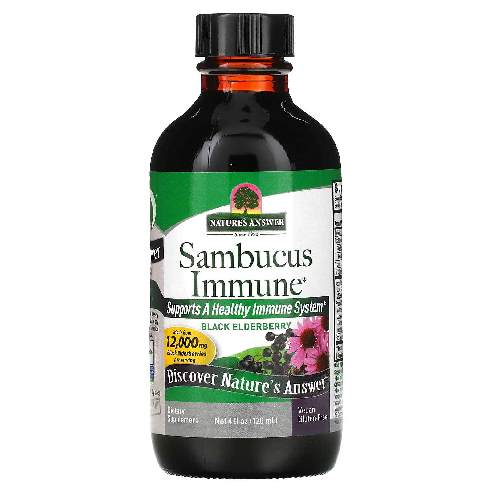 Nature's Answer, Sambucus Immune, настой эхинацеи и астрагала, 12 000 мг, 120 мл (4 жидких унции)