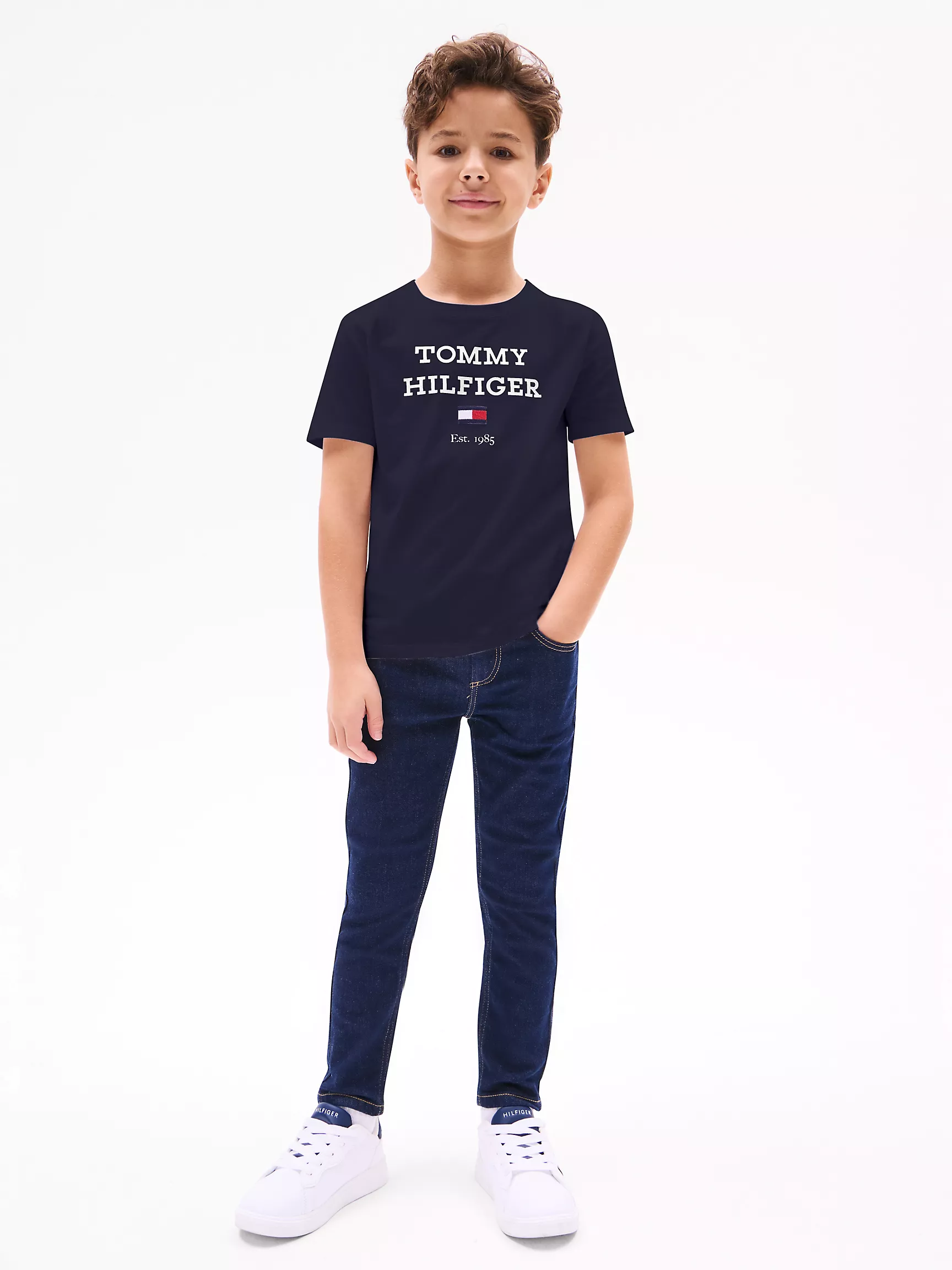 Футболка Tommy Hilfiger для мальчиков, Детская футболка с логотипом Hilfiger