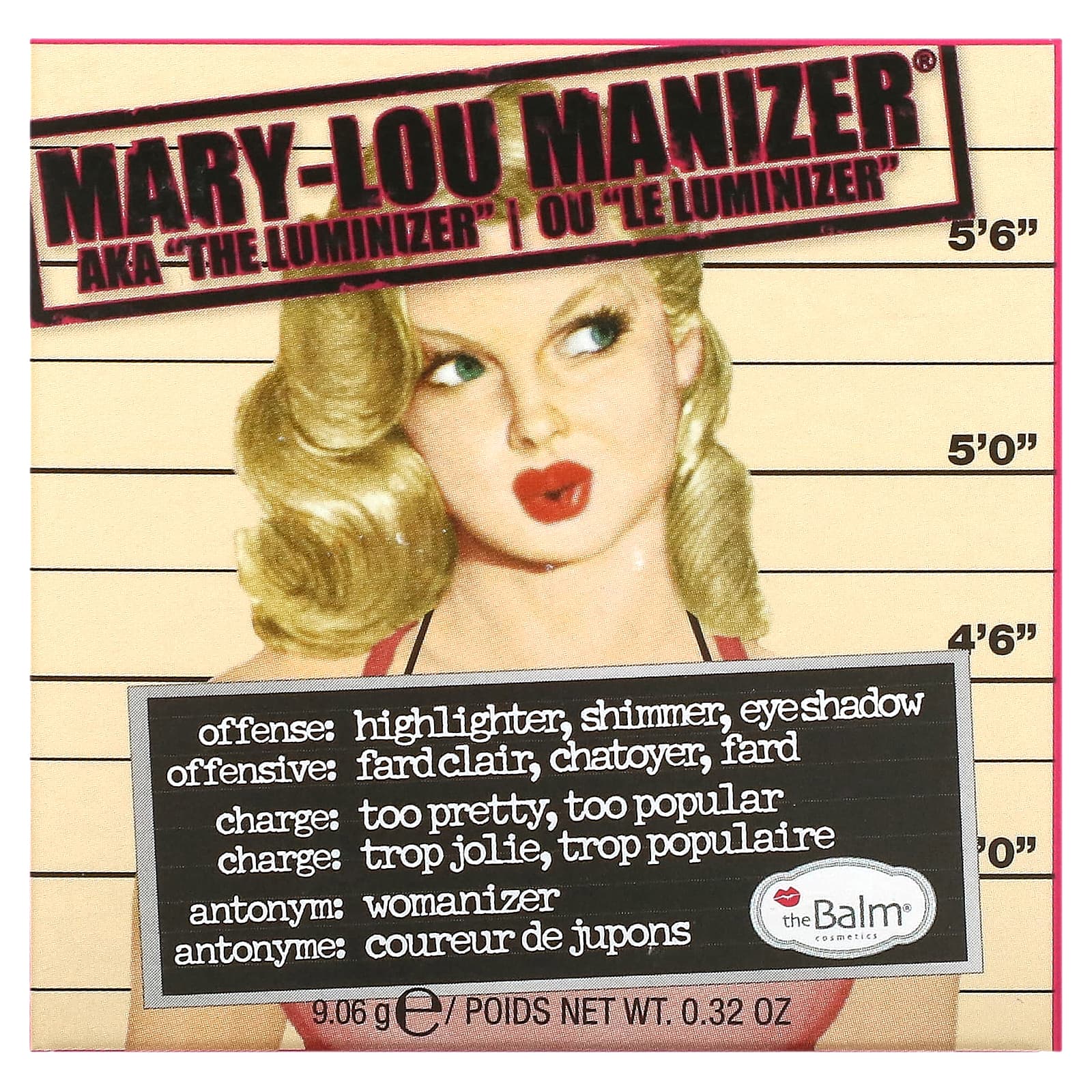 theBalm Cosmetics, Mary-Lou Manizer, хайлайтер и тени, 9,06 г