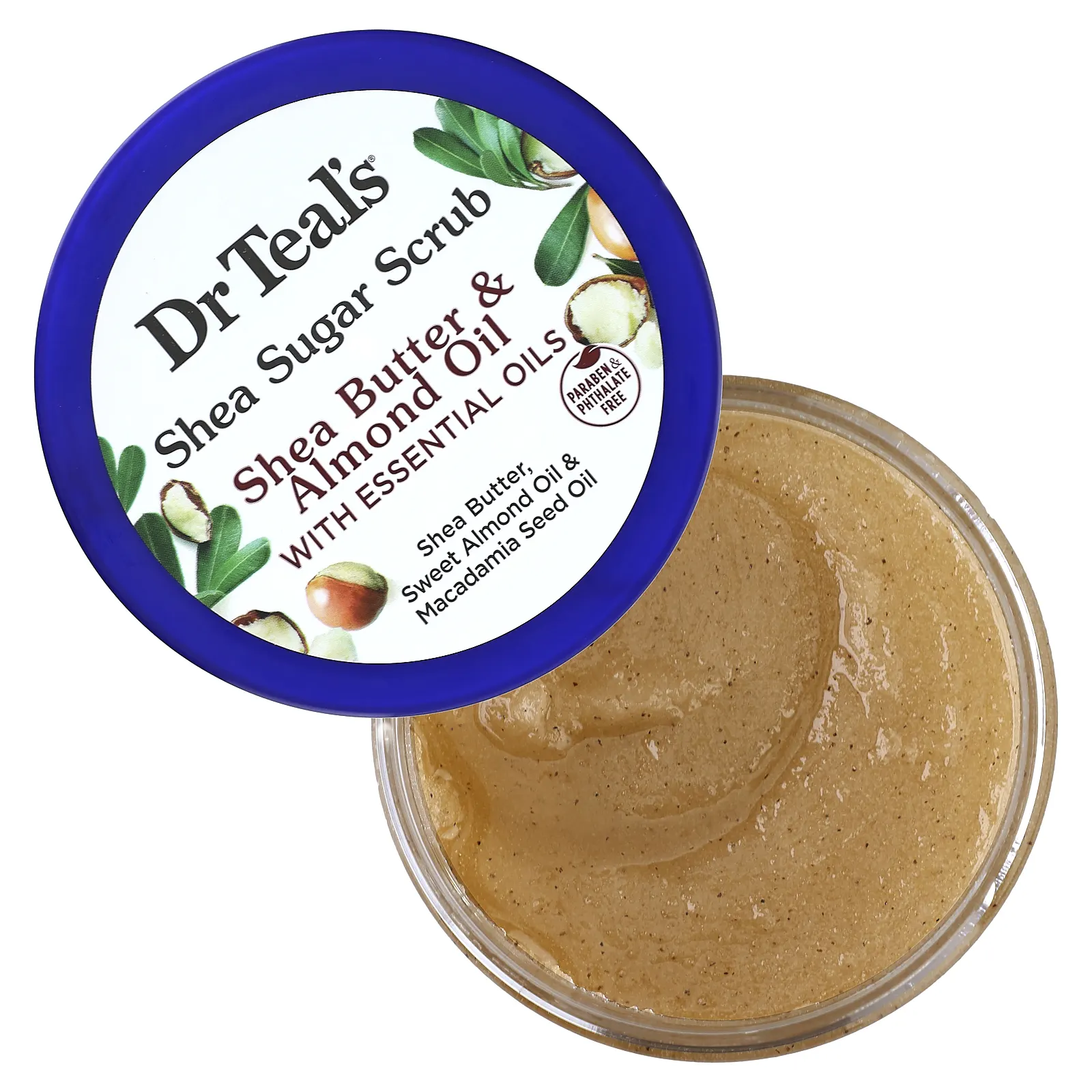 Dr. Teal's, сахарный скраб из ши, масло ши и миндальное масло с эфирными маслами, 538 г (19 унций)