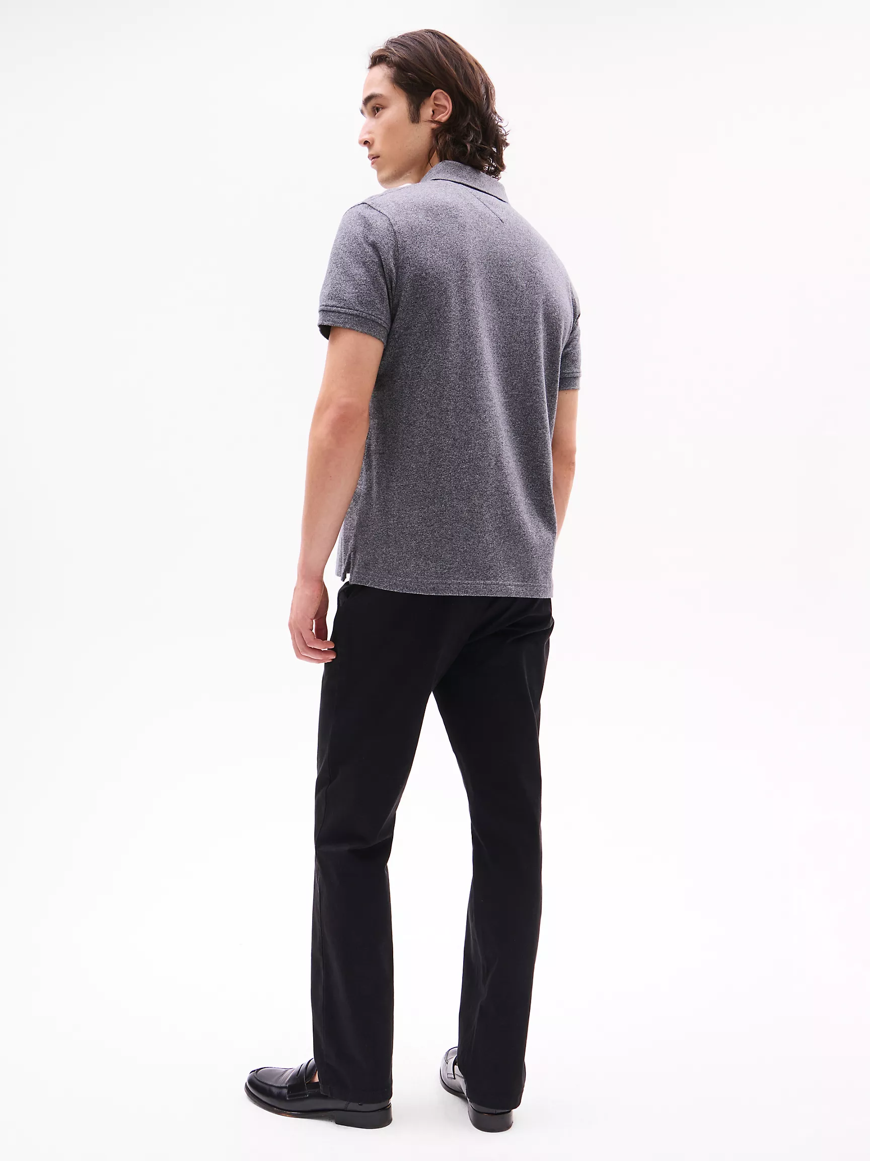 Мужское поло Tommy Hilfiger, Стандартное поло с логотипом Monotype из меланжевой ткани