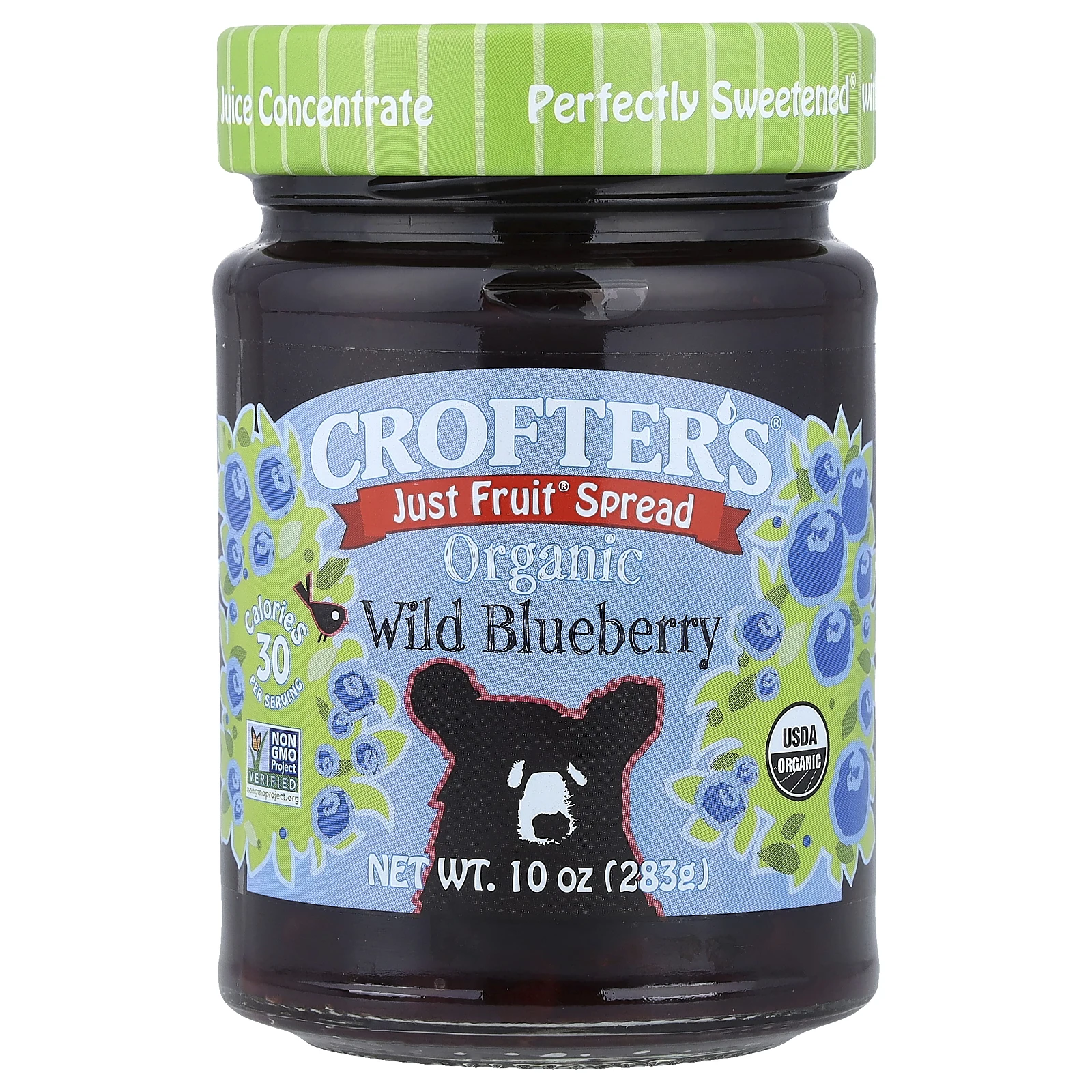 Crofter's Organic, Just Fruit®, органический спред с дикорастущей голубикой, 283 г (10 унций)