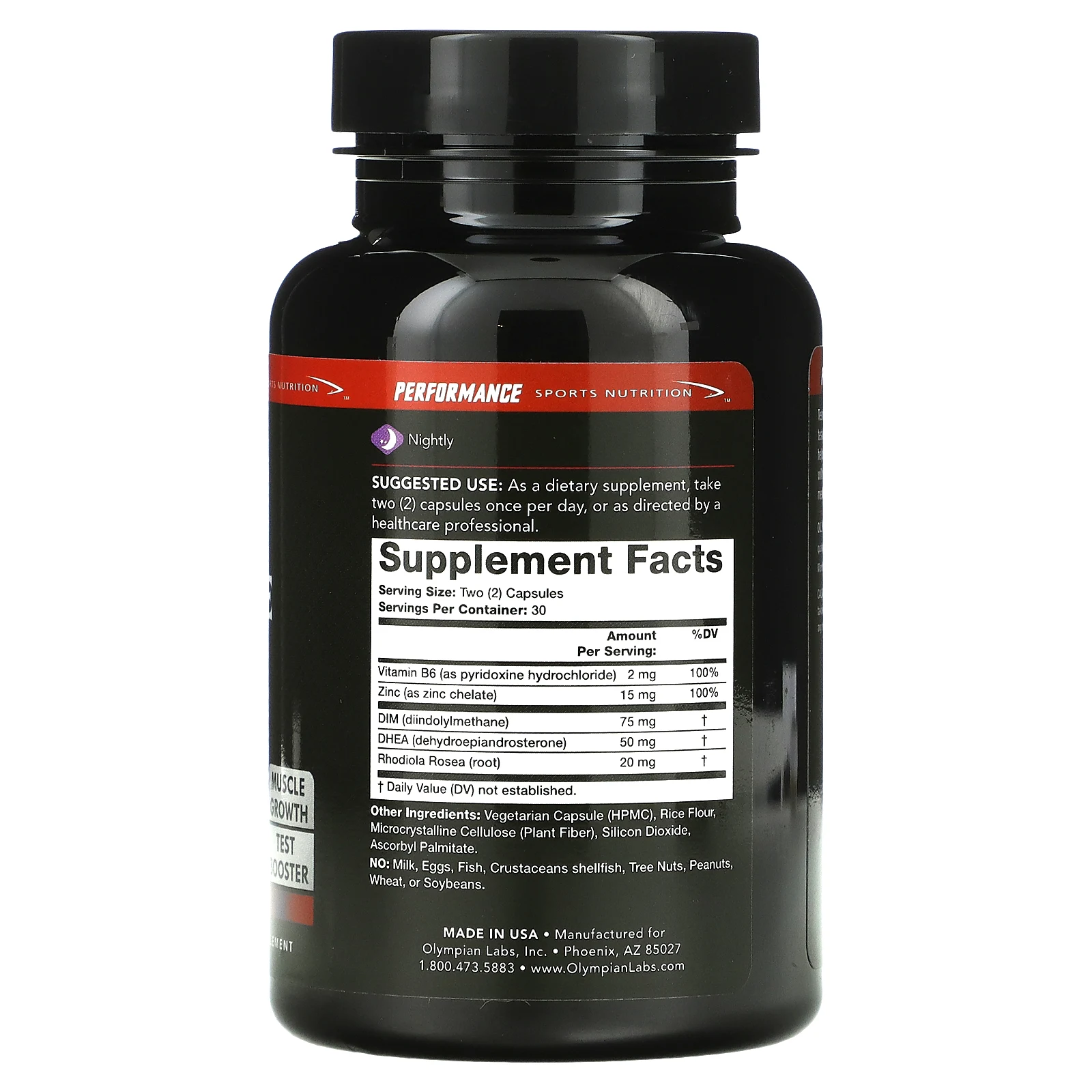 Olympian Labs, Эффективное питание для физической активности, ускоритель тестостерона, 60 капсул