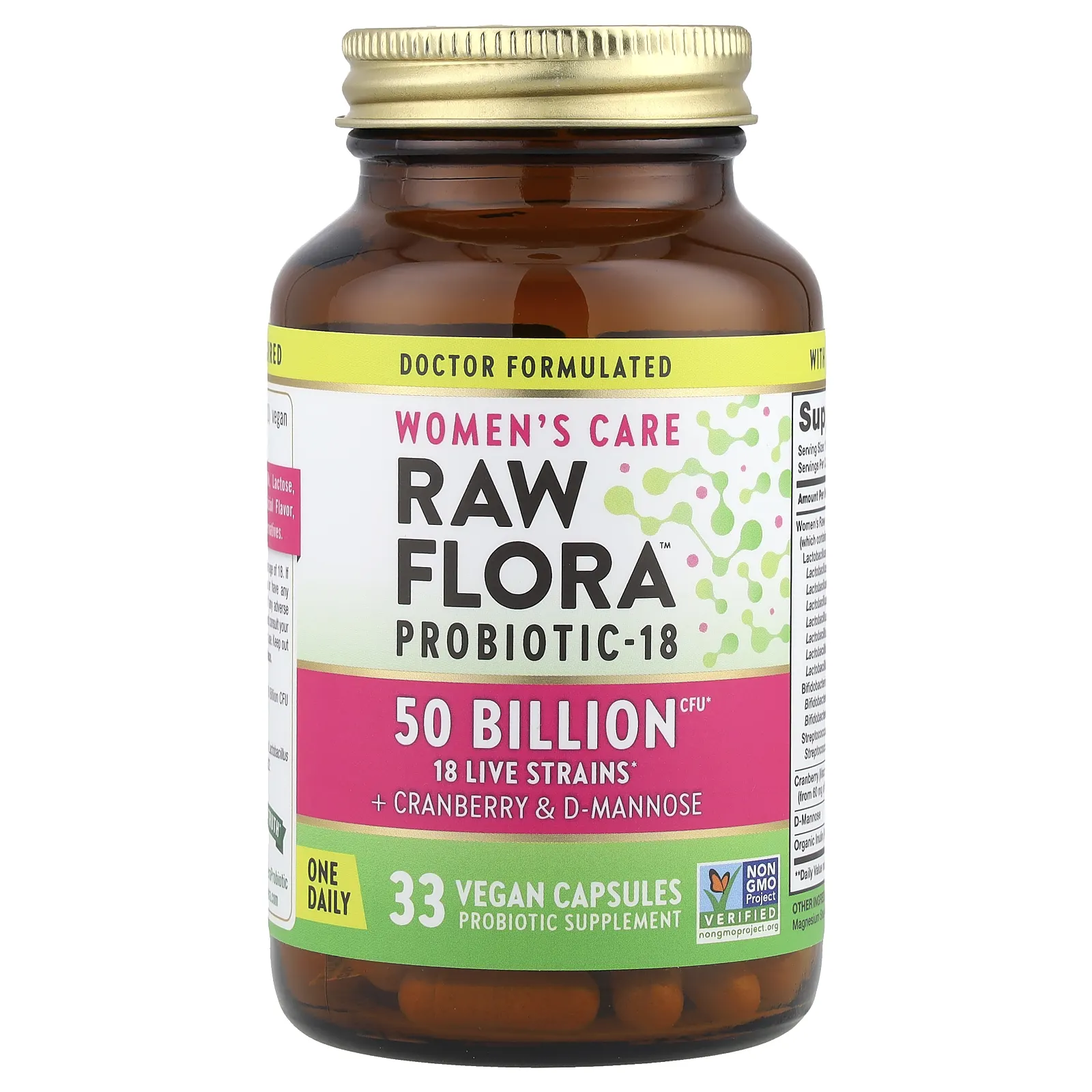 Nature's Truth, Woman's Care, пробиотик-18 Raw Flora ™, 33 веганские капсулы