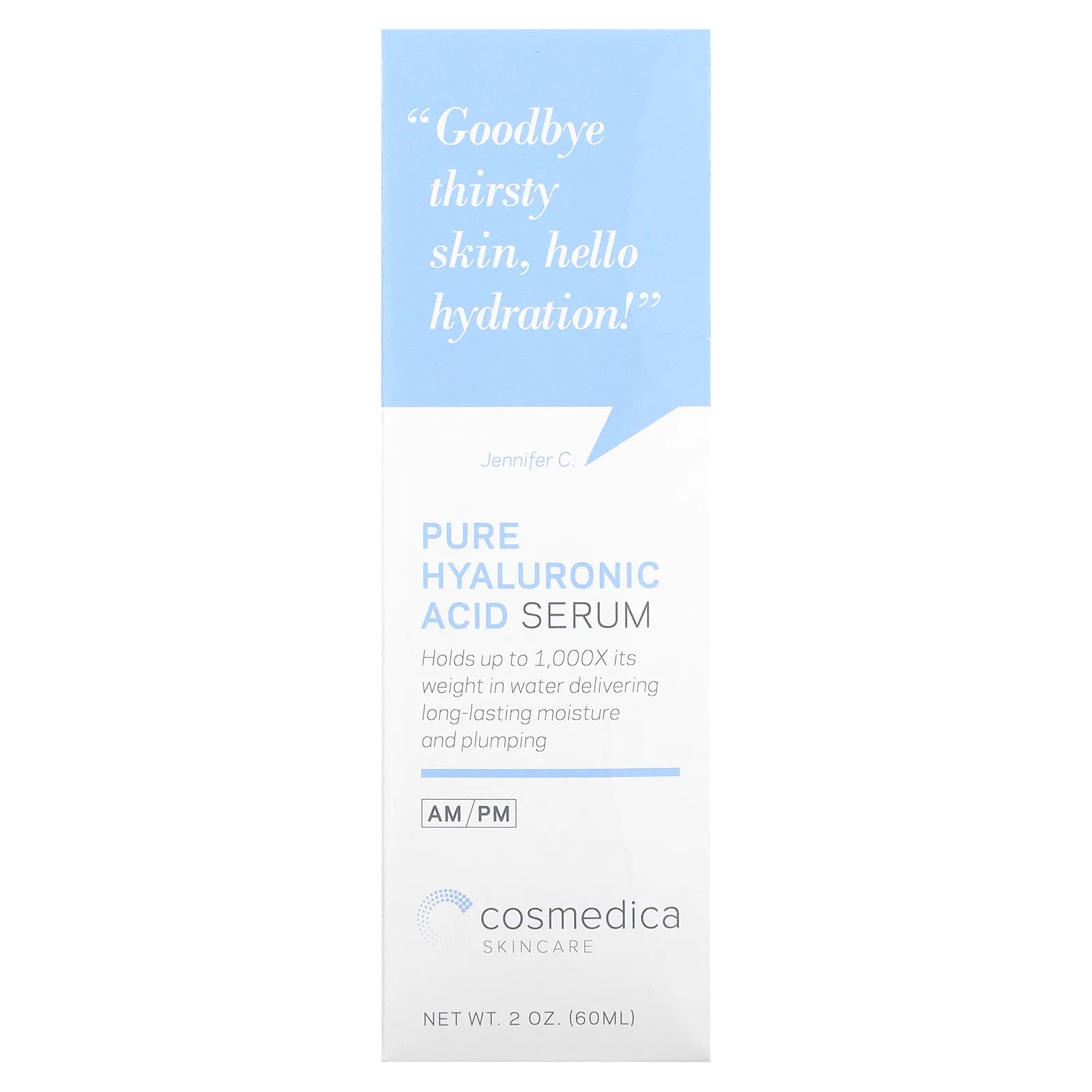 Cosmedica Skincare, Чистая сыворотка с гиалуроновой кислотой, 2 унции (60 мл)