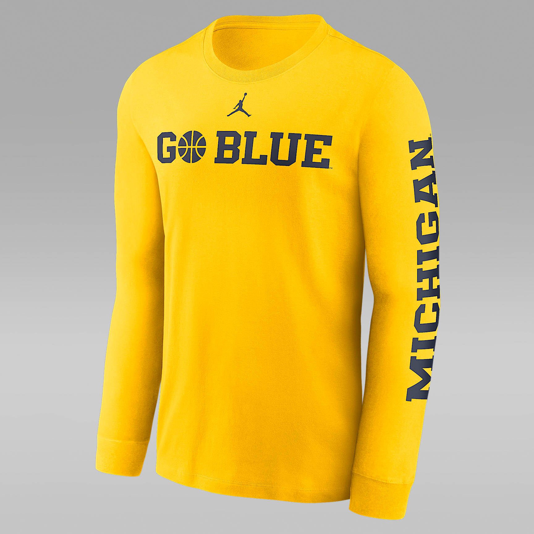 Michigan Wolverines Basketball Icon Men's Jordan College Long-Sleeve T-Shirt