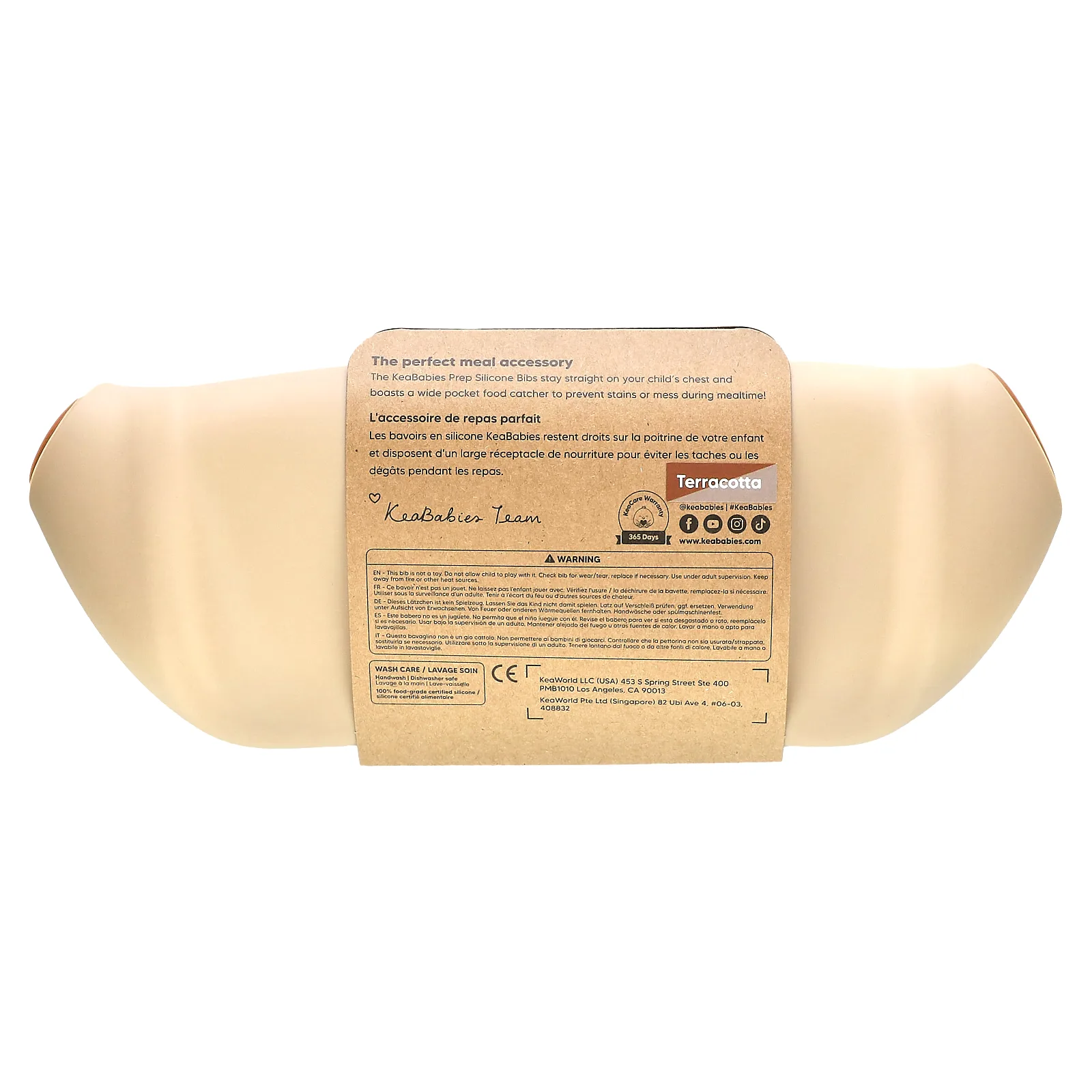 KeaBabies, силиконовые нагрудники для кормления, для детей 6–36 месяцев, терракотовый, 2 шт.