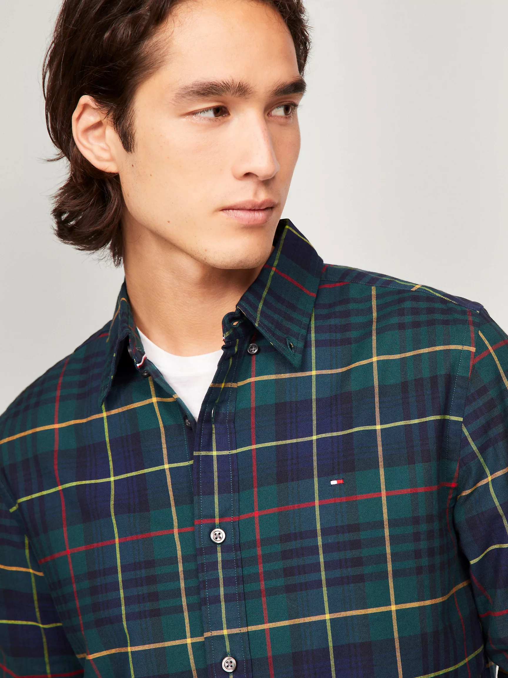 Мужская рубашка Tommy Hilfiger, Рубашка стандартного кроя из оксфорда в клетку