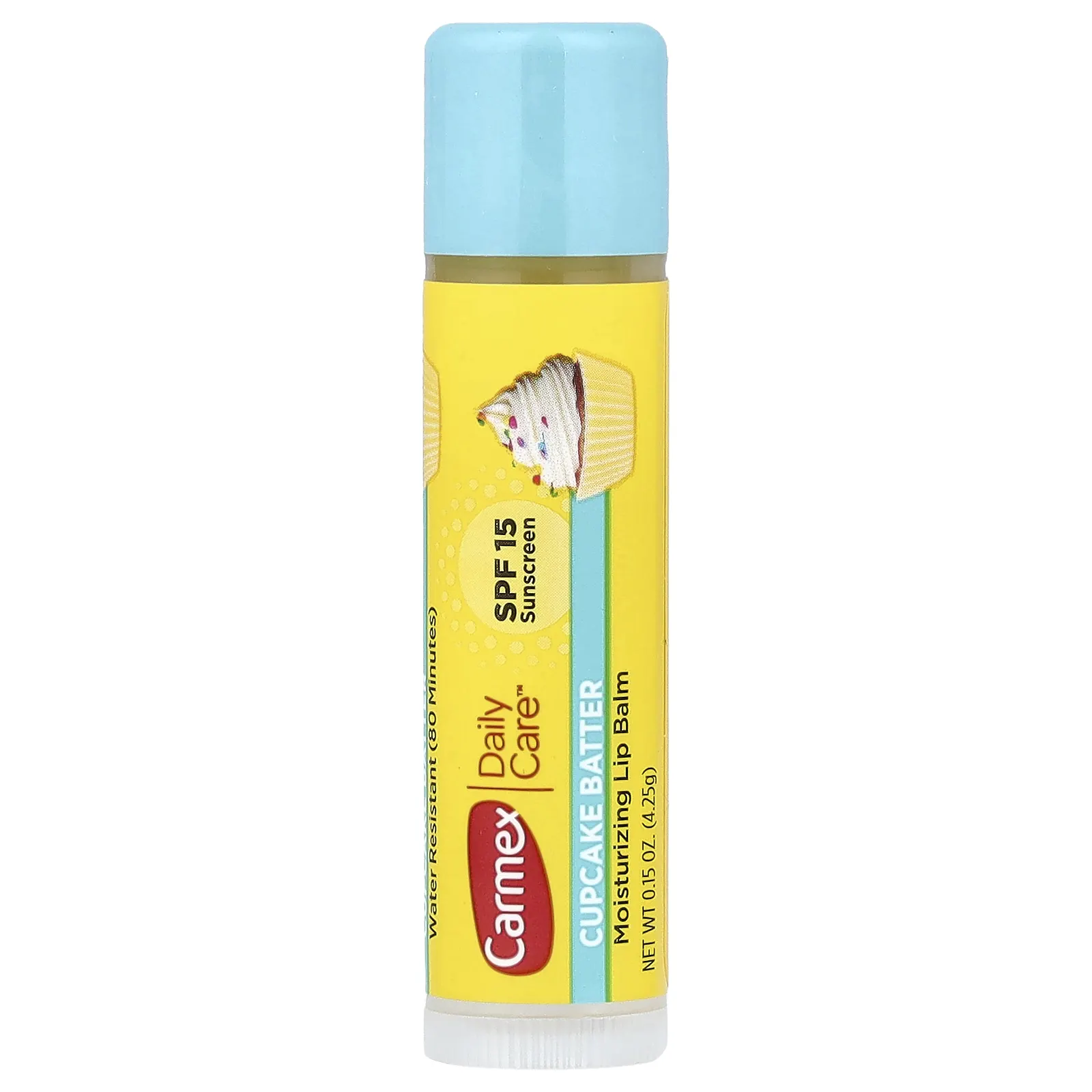 Carmex, Daily Care™, увлажняющий бальзам для губ, SPF 15, тесто для кексов, 4,25 г (0,15 унции)